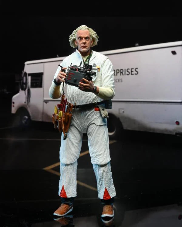 Ultimate Doc Brown Hazmat Suit 1985 NECA Back To The Future 35th Anniversary Figure