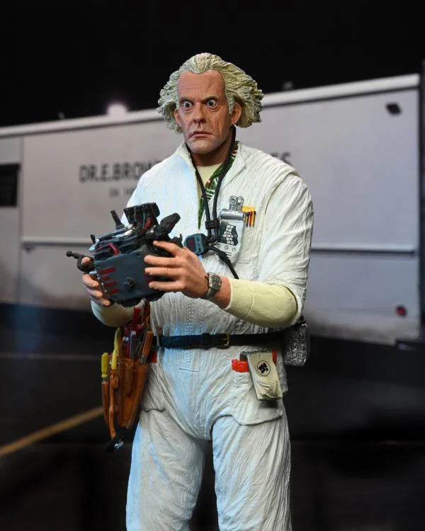 Ultimate Doc Brown Hazmat Suit 1985 NECA Back To The Future 35th Anniversary Figure