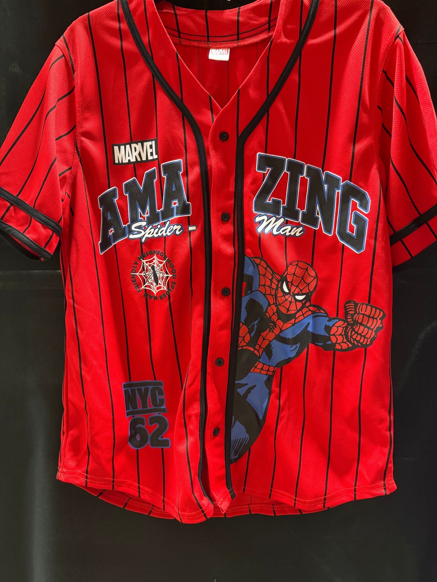 Marvel Amazing Spider-Man NYC 62 Button-Up Baseball Jersey