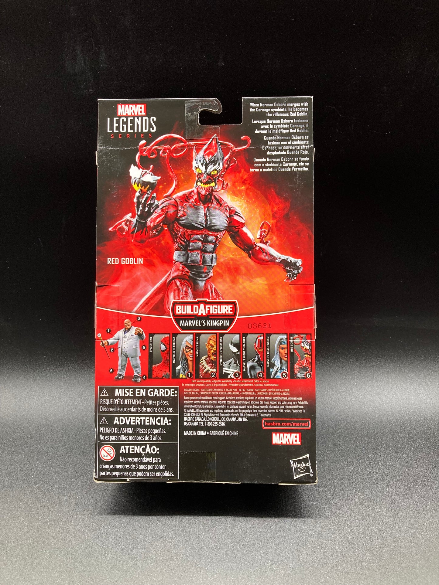 Red Goblin Hasbro Marvel Legends Spider-Man Figure Kingpin BAF 2018