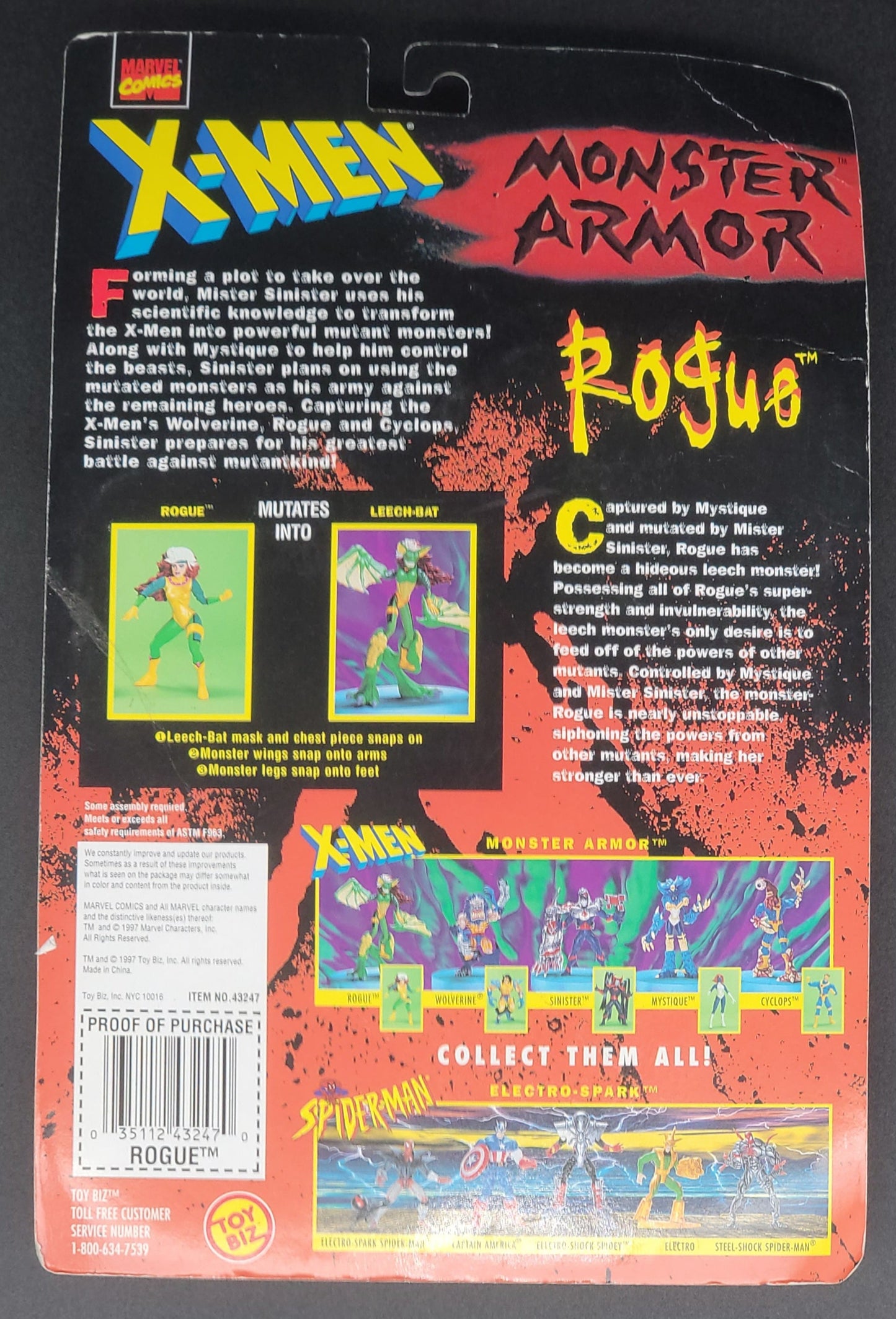 Rogue X-Men: Monster Armor Series Action Figure Toybiz 1997