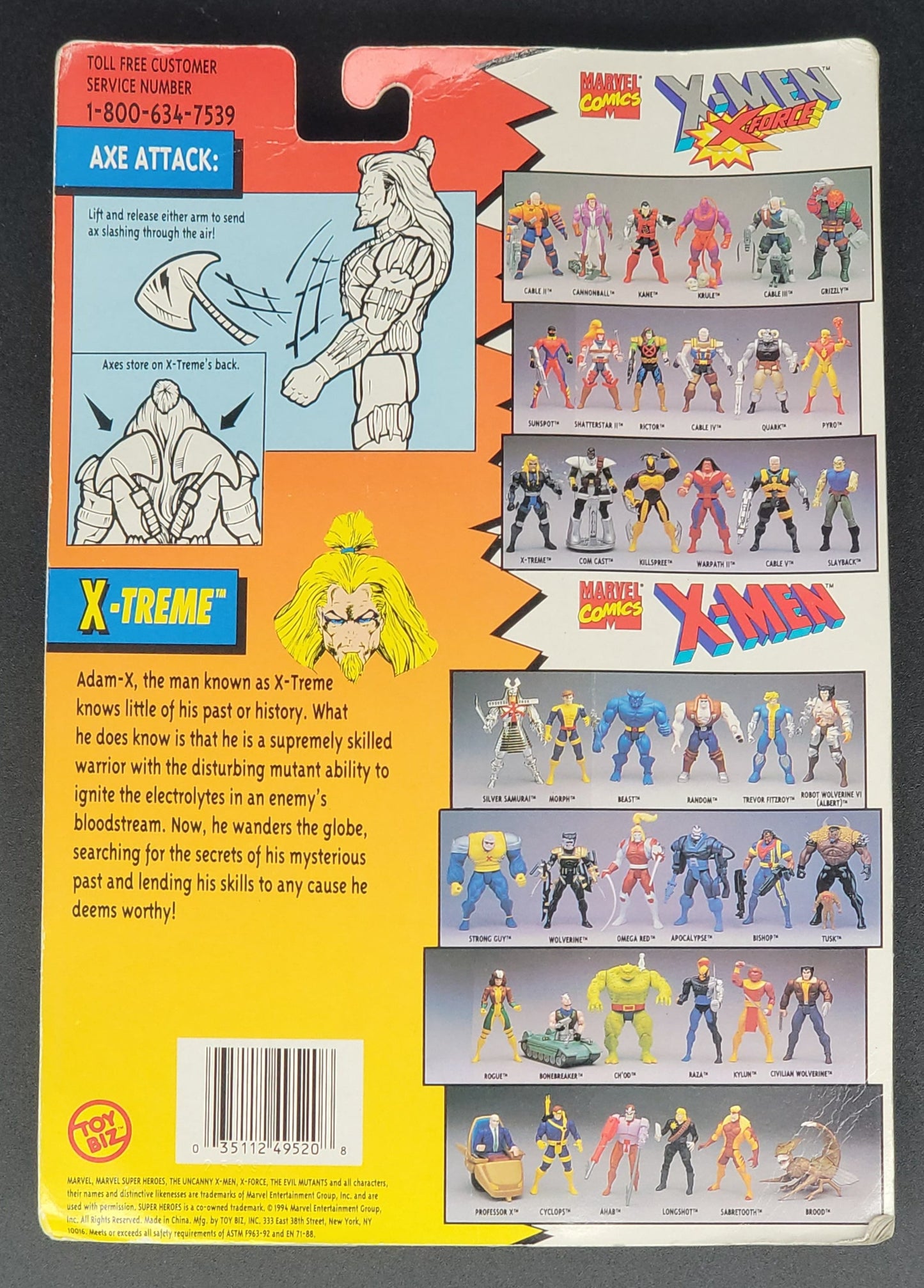 X-Treme X-Men: X-Force Action Figure Toybiz 1993