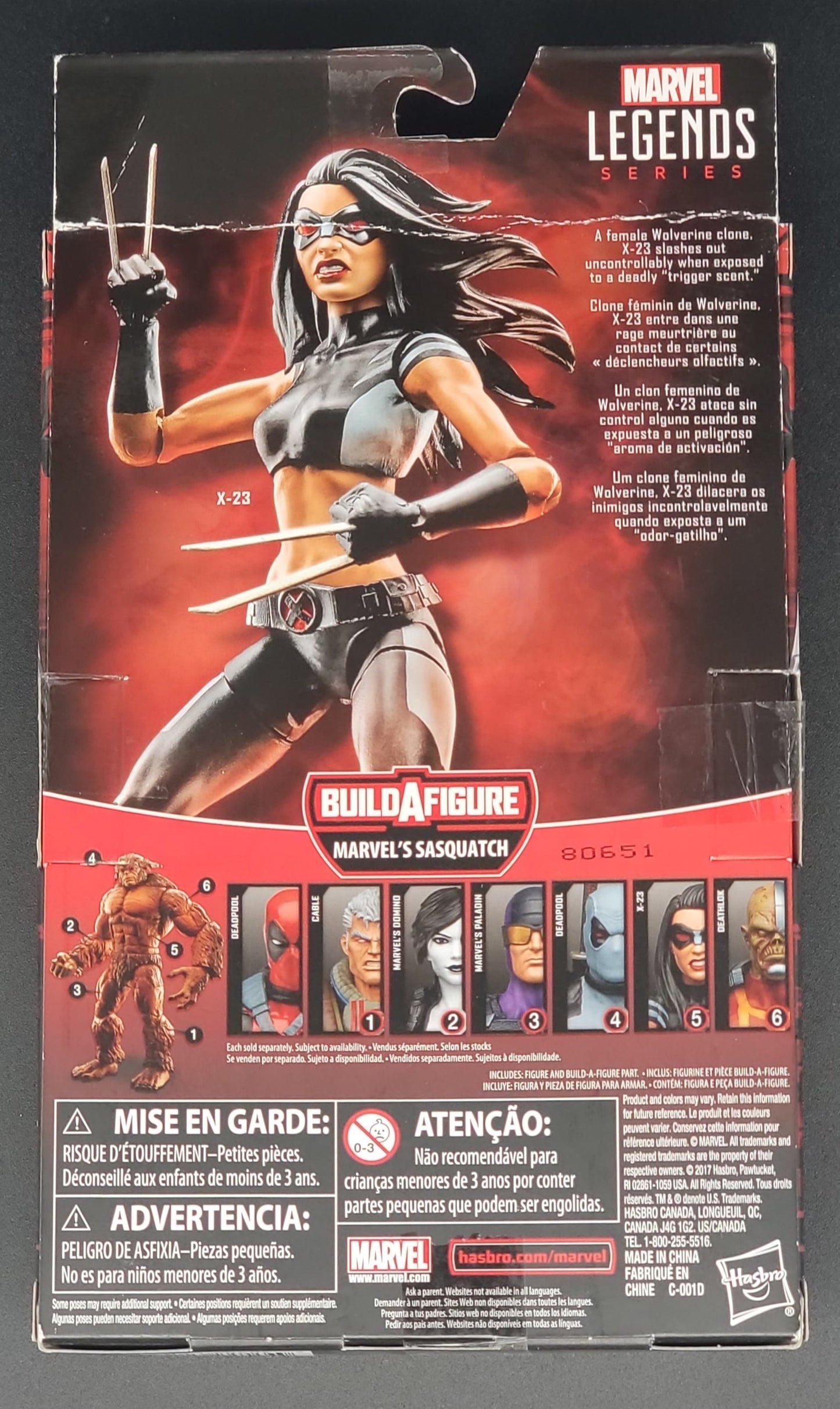 X-23 Marvel Legends BAF Sasquatch