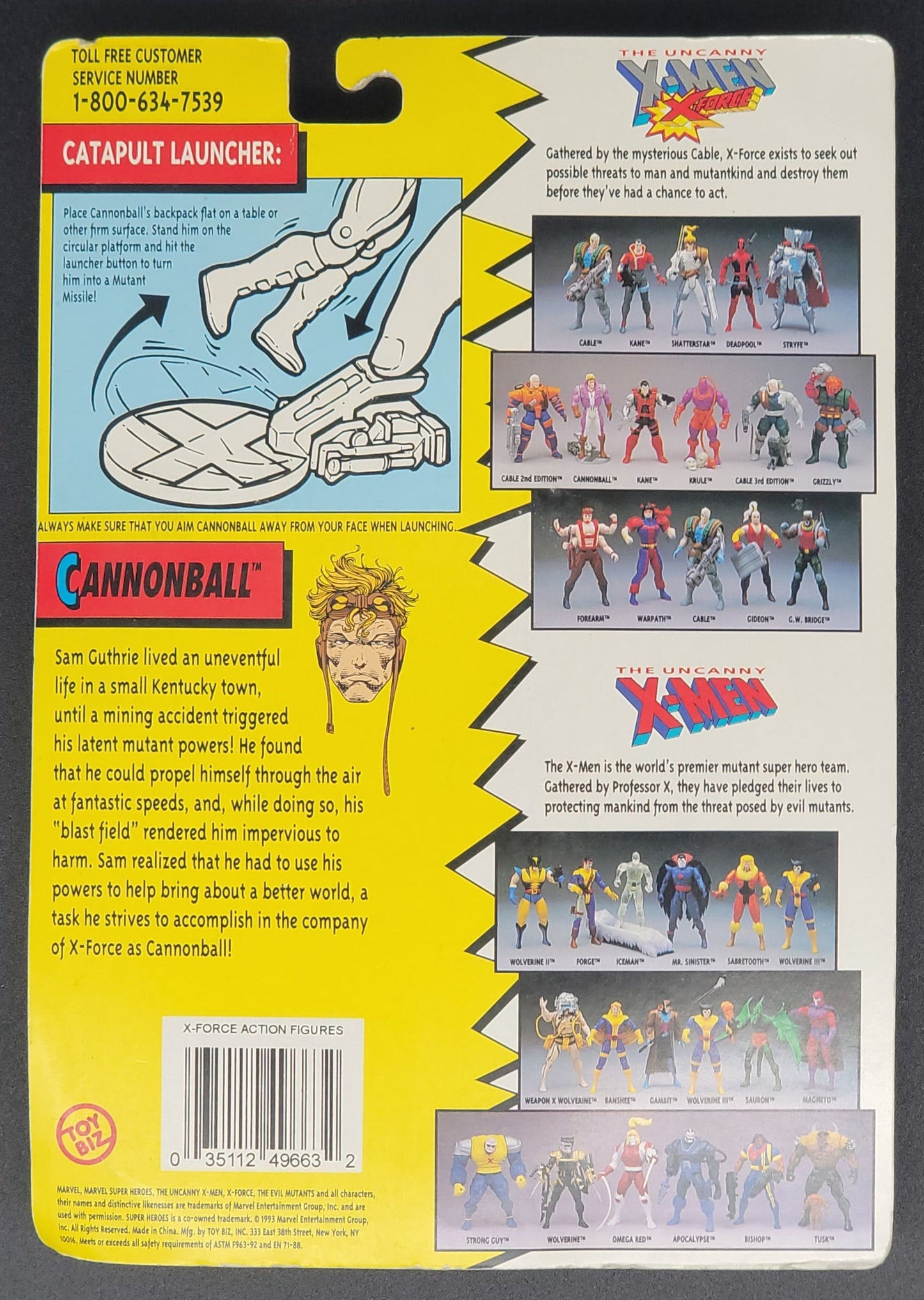 Cannonball X-Men/X-Force Toybiz 1993 (Pink variant)