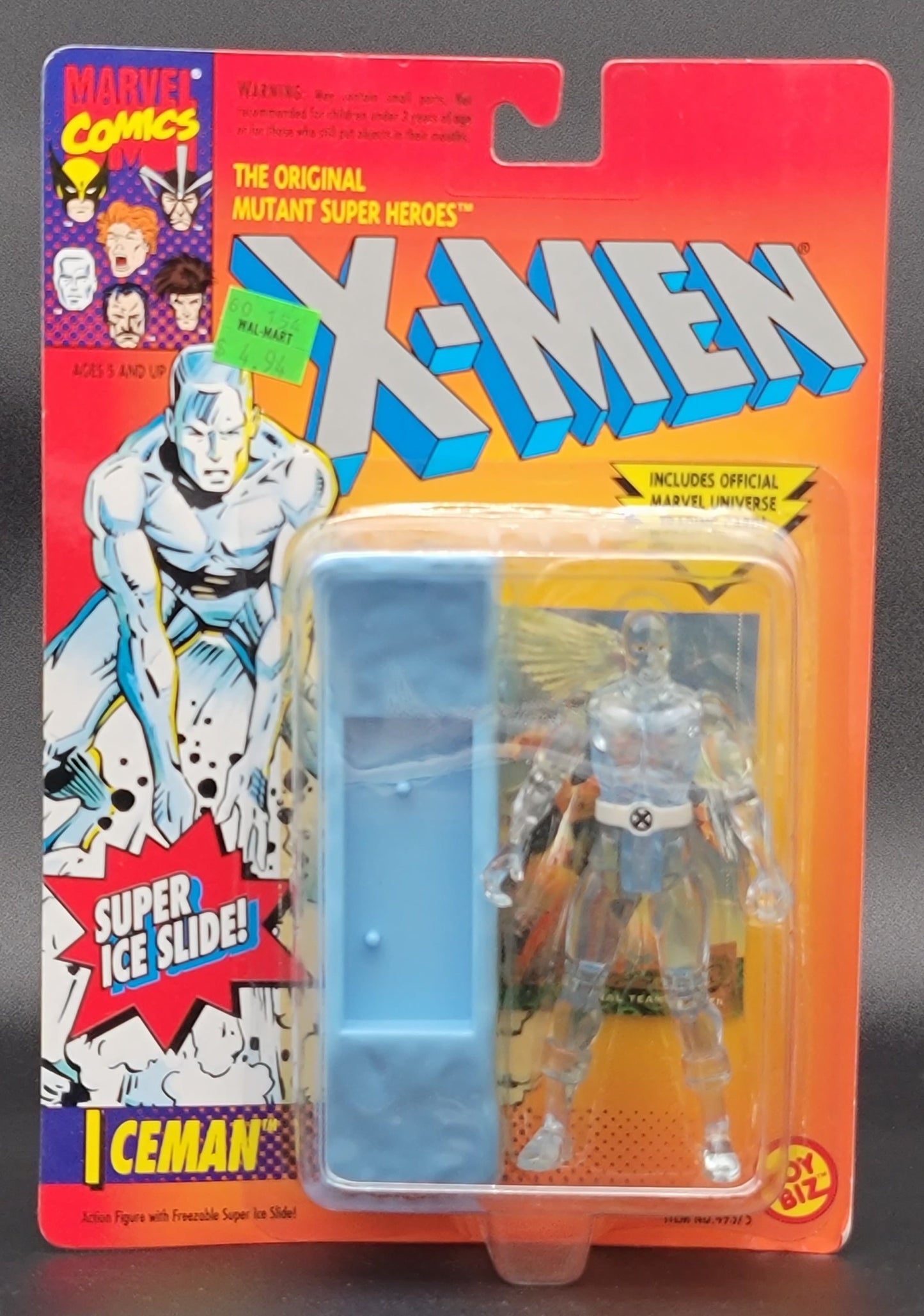 Iceman Toybiz X-Men Figure 1991, 1993 (blue board variant)