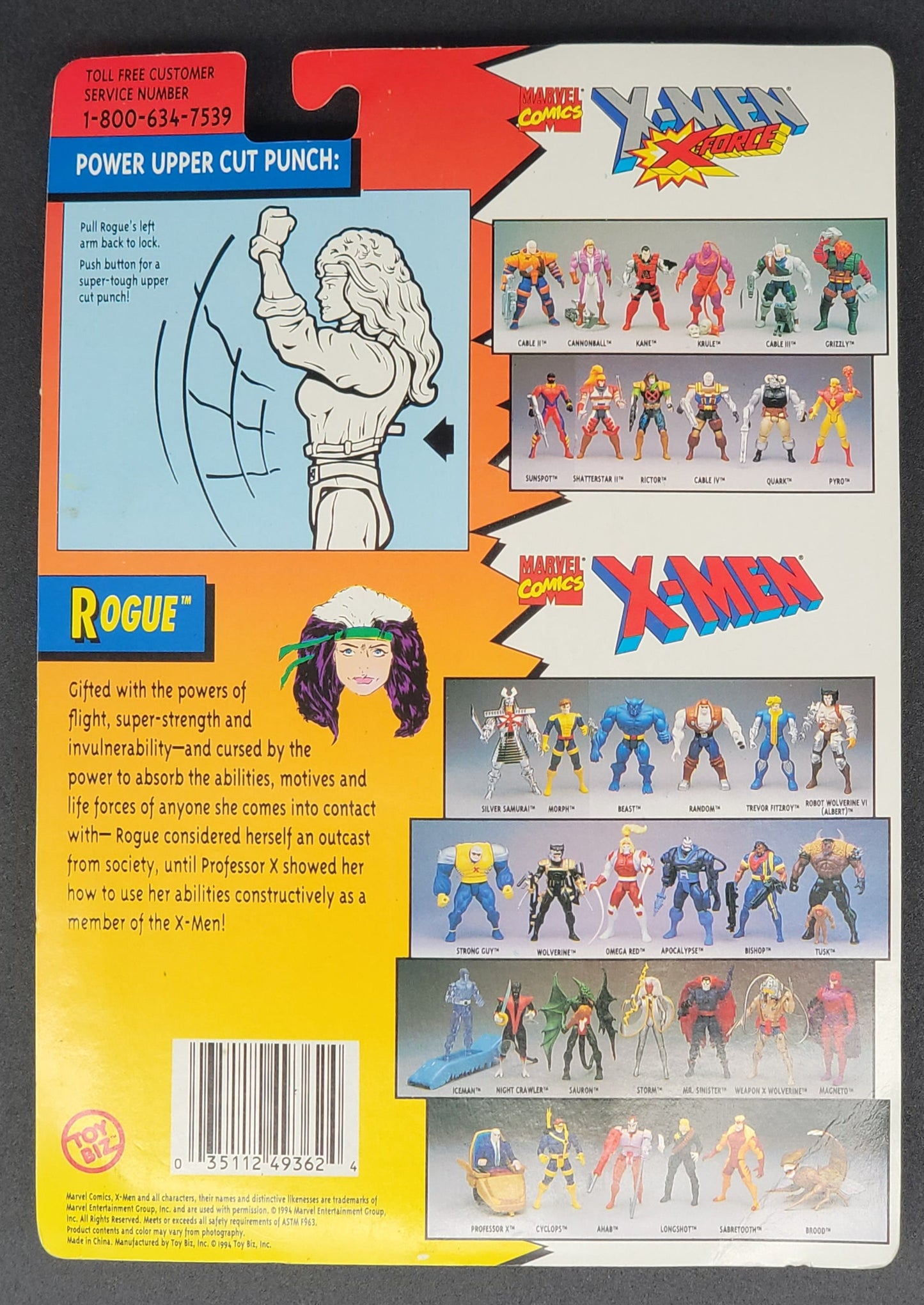 Rogue Toybiz X-Men Figure 1994