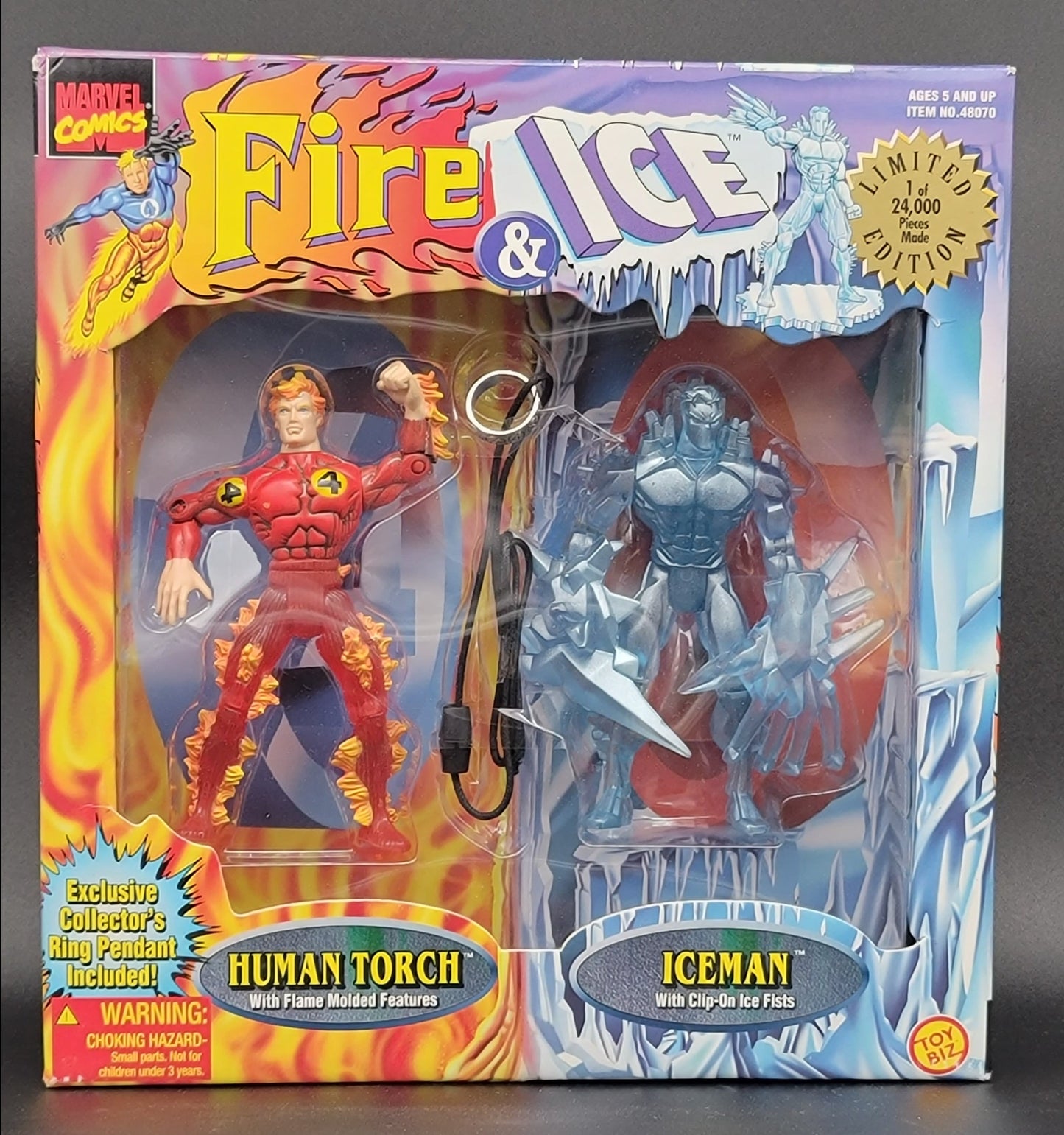 Human Torch and Iceman Limited edition numbered box 1997 Toybiz