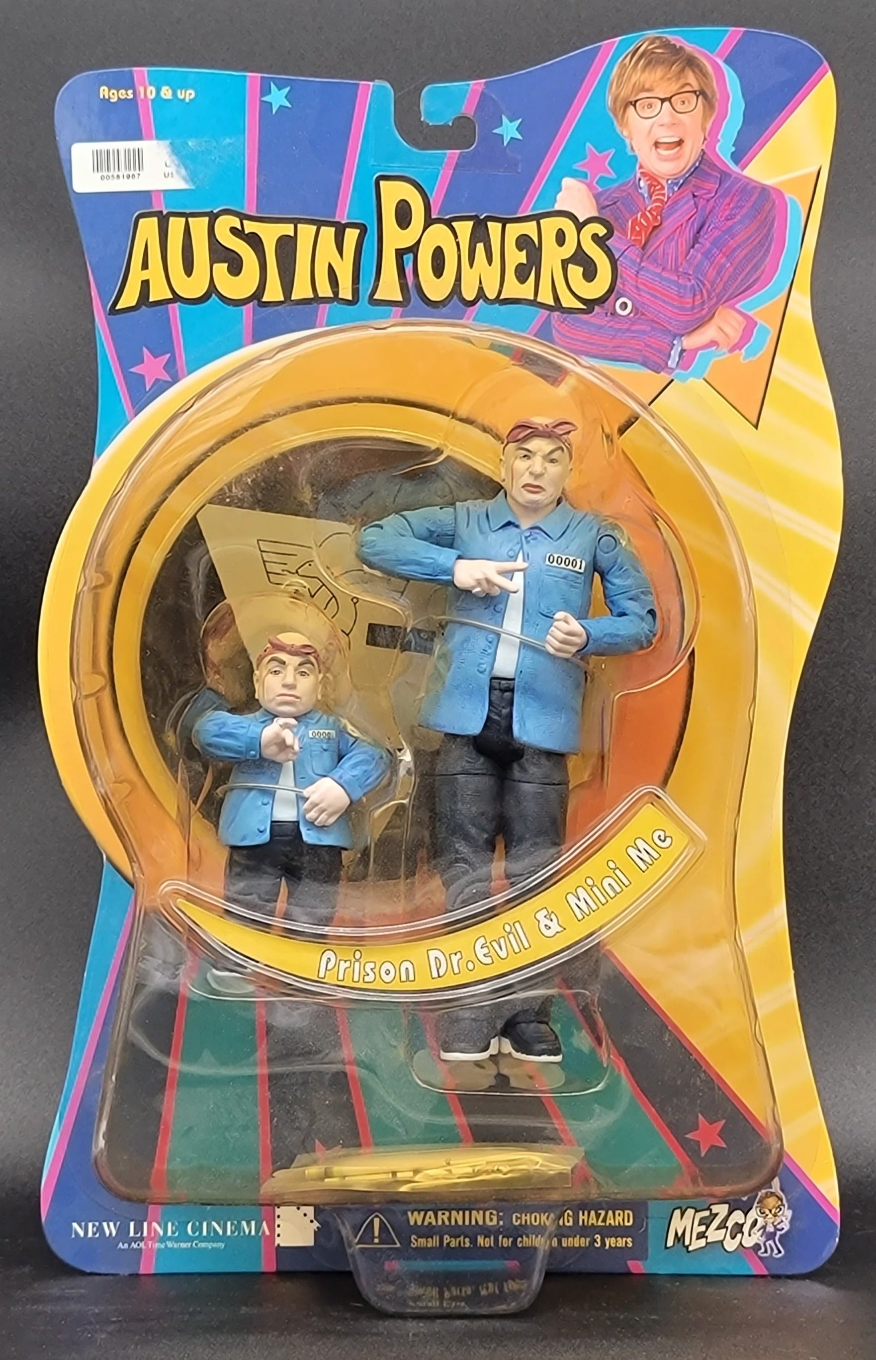 Dr. Evil and Mini Me Prison Action Figure Set Mezco Toys 2002