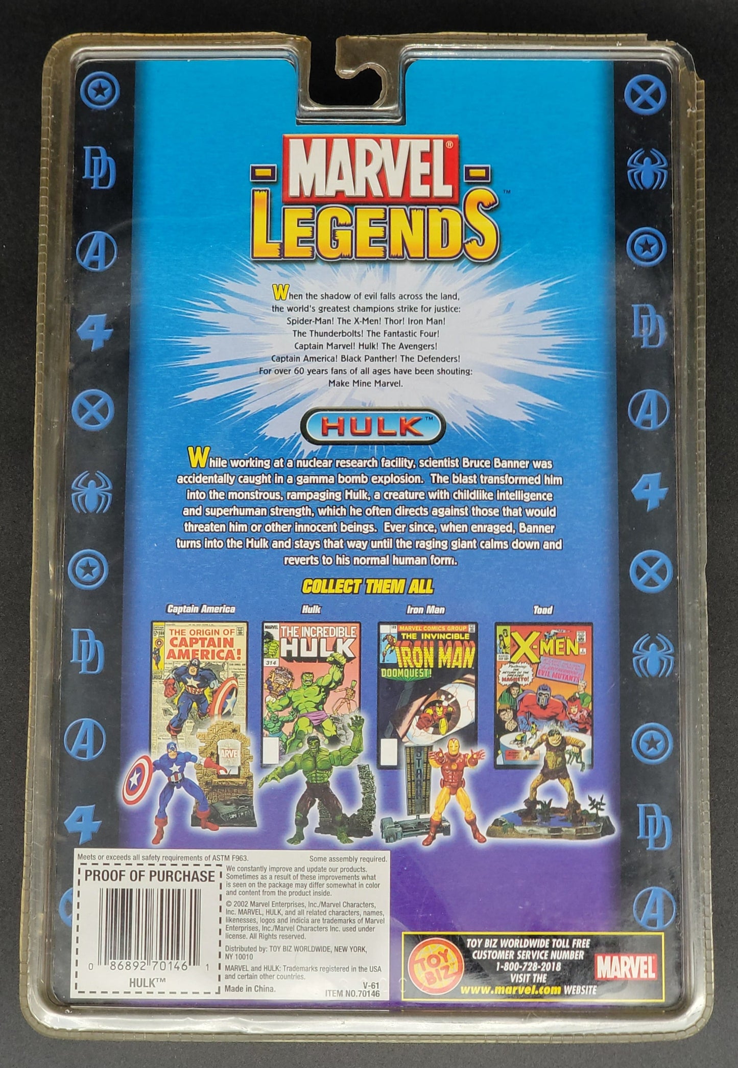 Hulk (Open) Marvel Legends Series 1 Action Figure Toybiz 2002