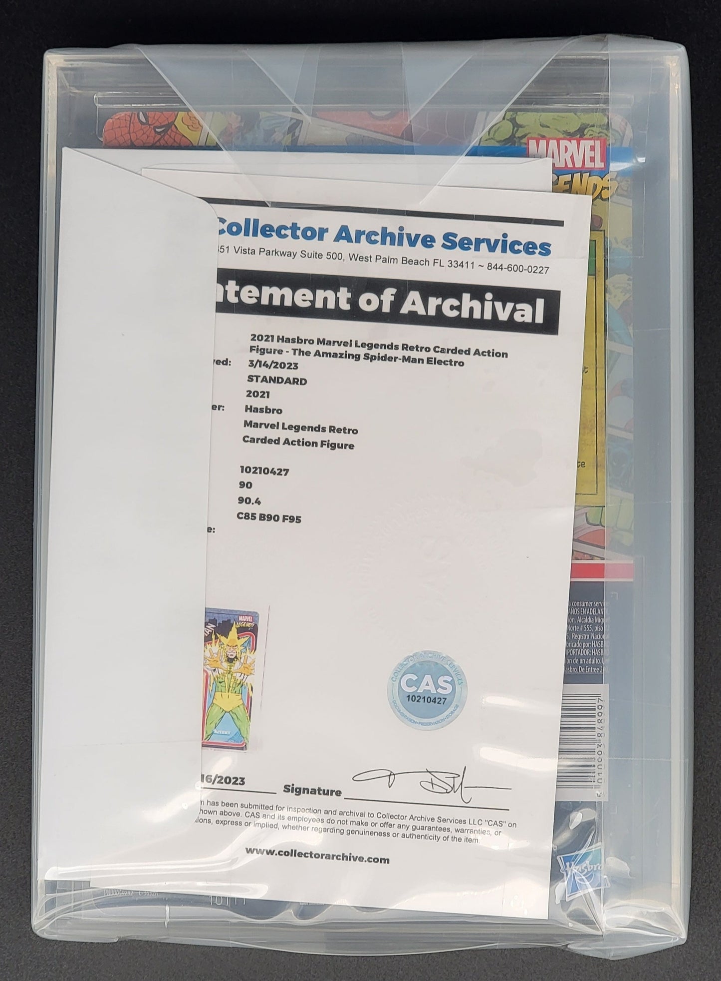 Electro Marvel Legends Hasbro Kenner retro 375 unpunched CAS 90
