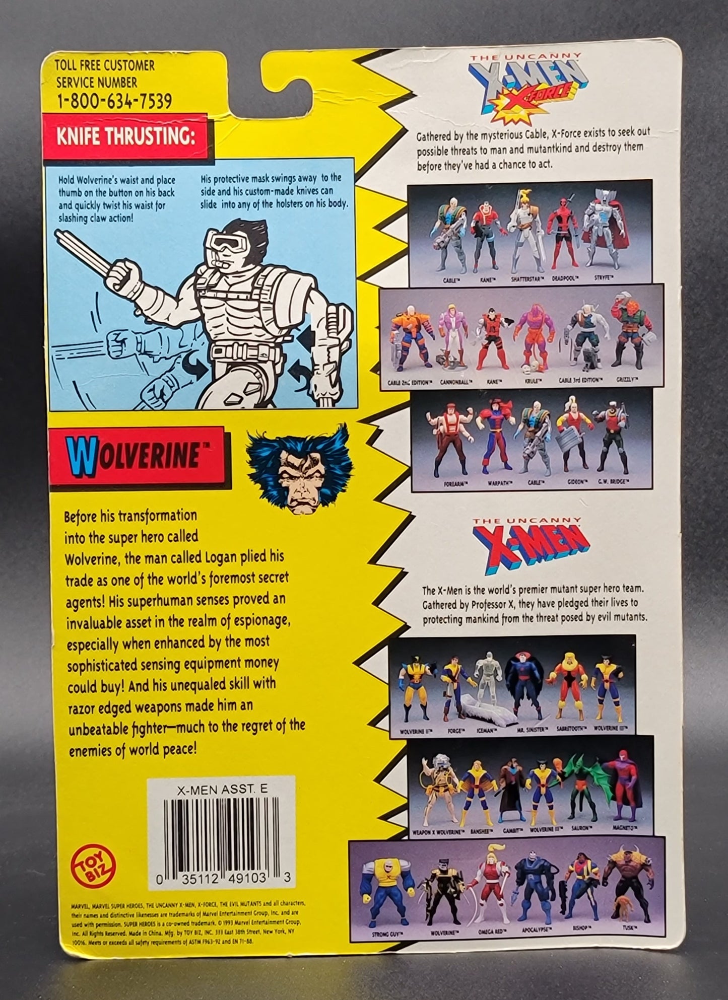 Spy Wolverine 5th Ed. X-Men Action Figure Toybiz 1993