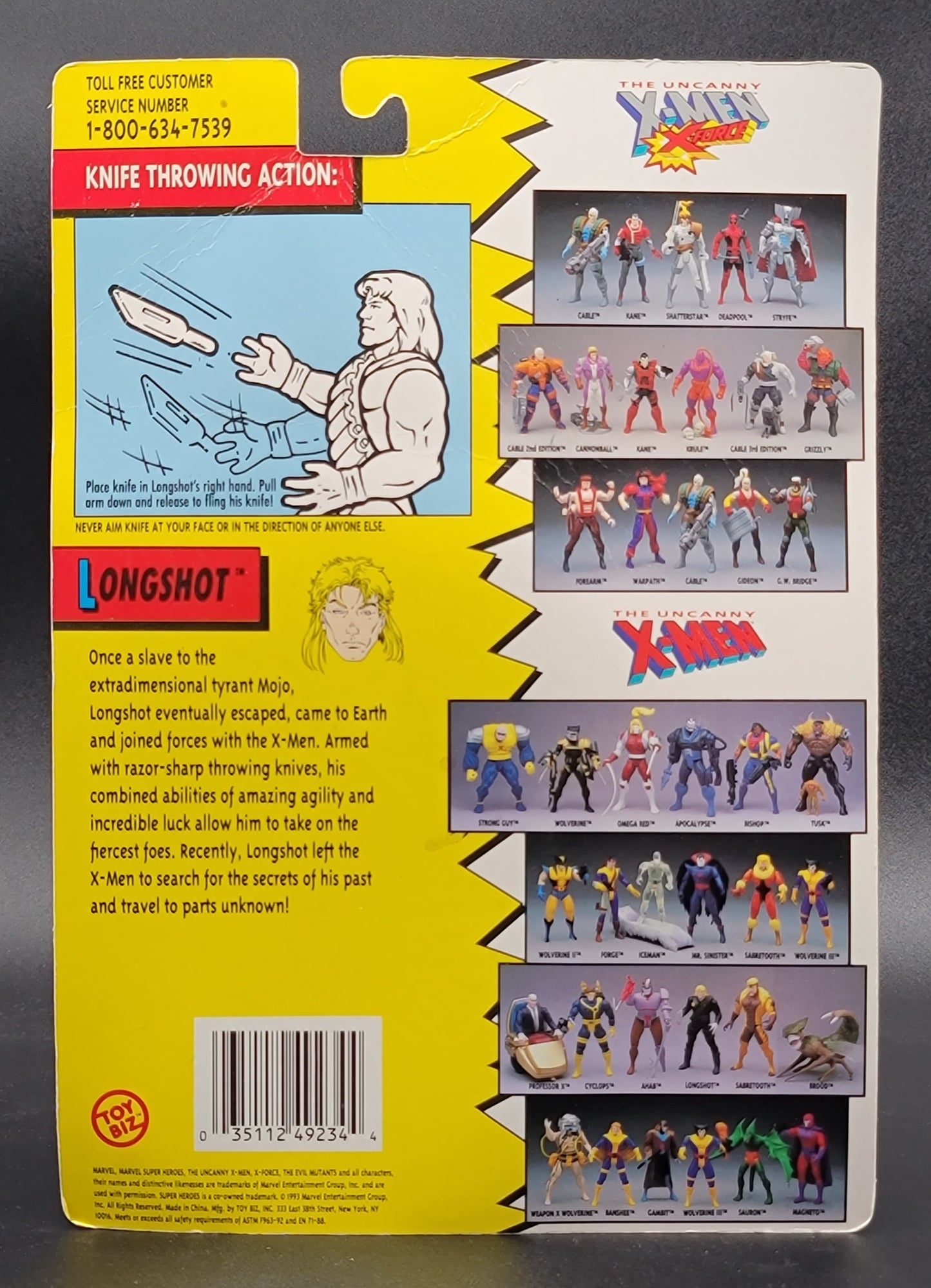 Longshot X-Men Action Figure Toybiz 1993