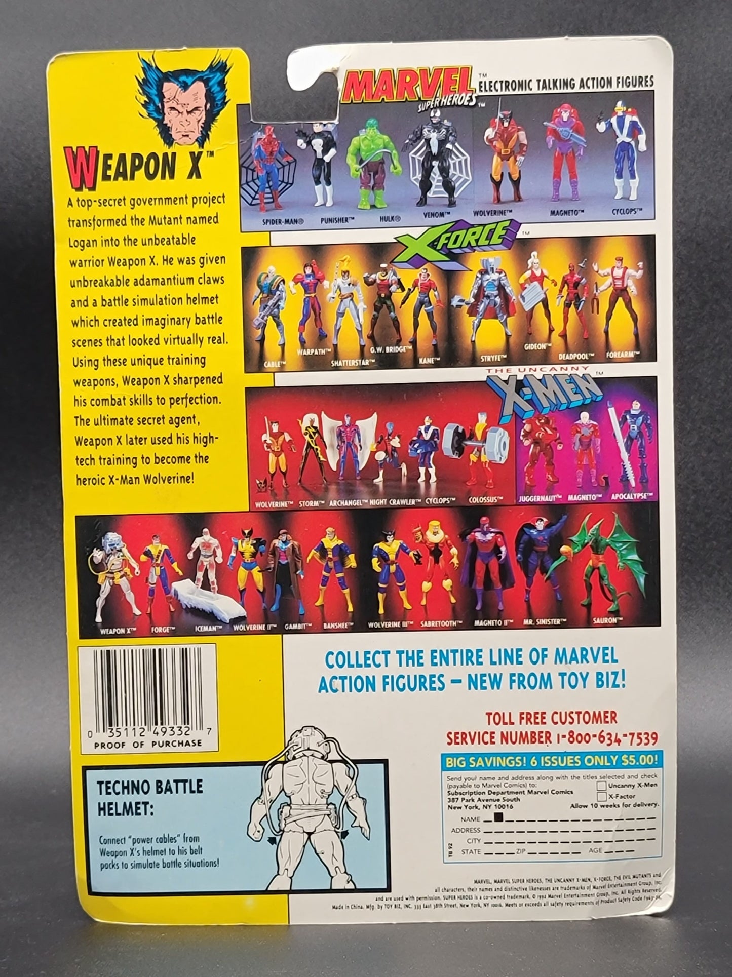 Weapon-X 4th Edition (Brown Shorts) X-Men Action Figure Toybiz 1992