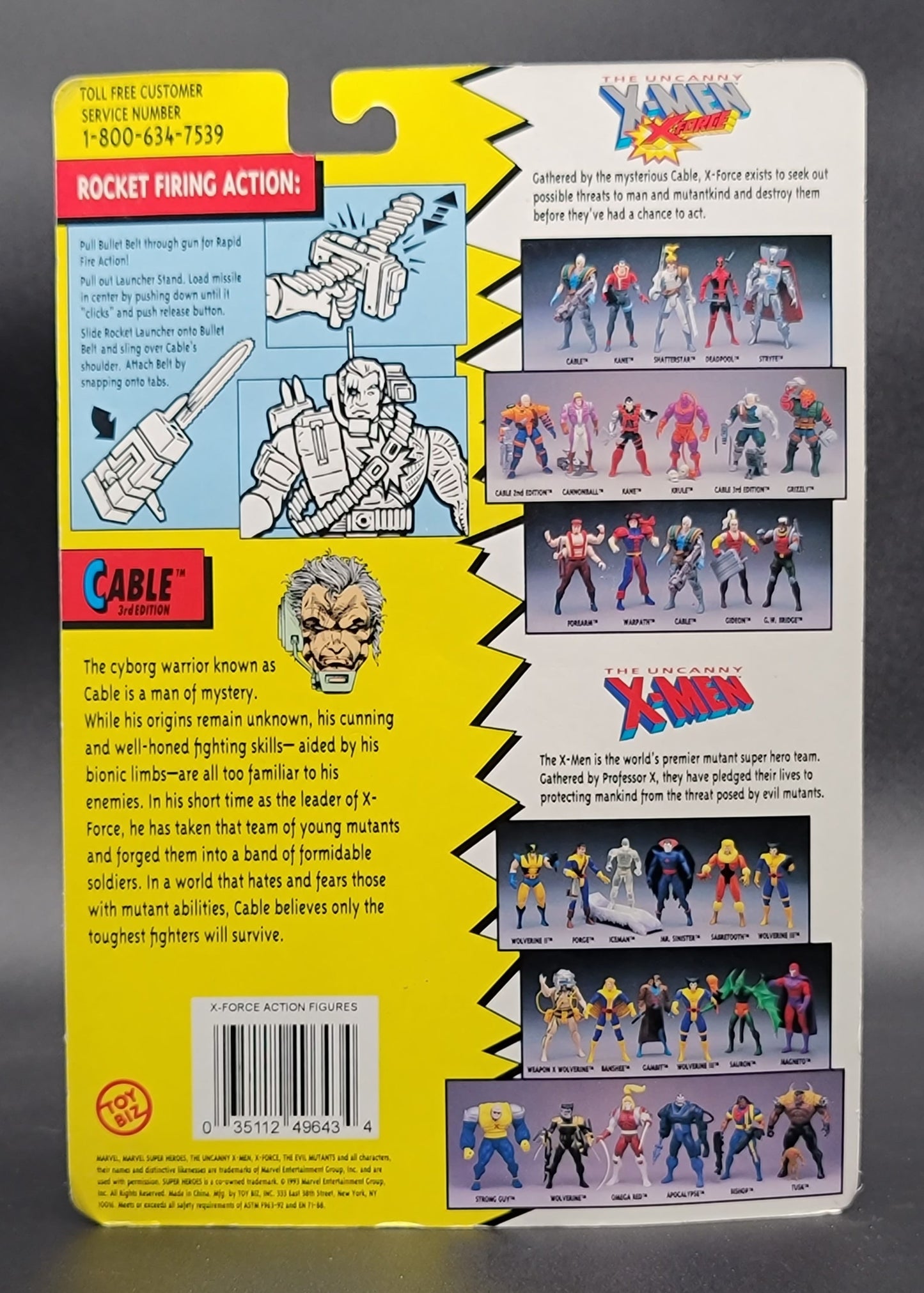 Cable (3rd Edition) X-Men X-Force Toybiz Figure 1993