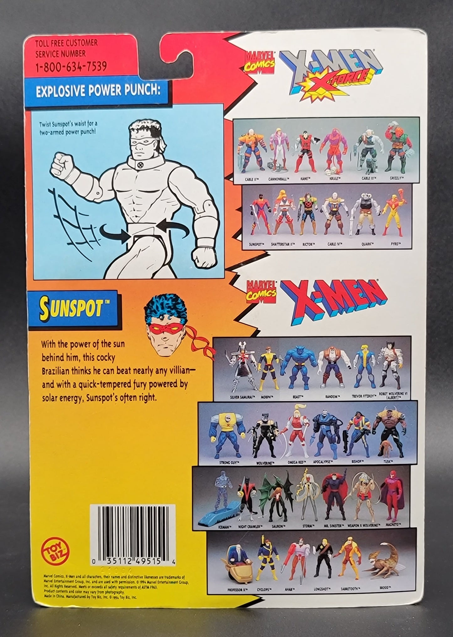 Sunspot X-Men: X-Force Action Figure Toybiz 1994