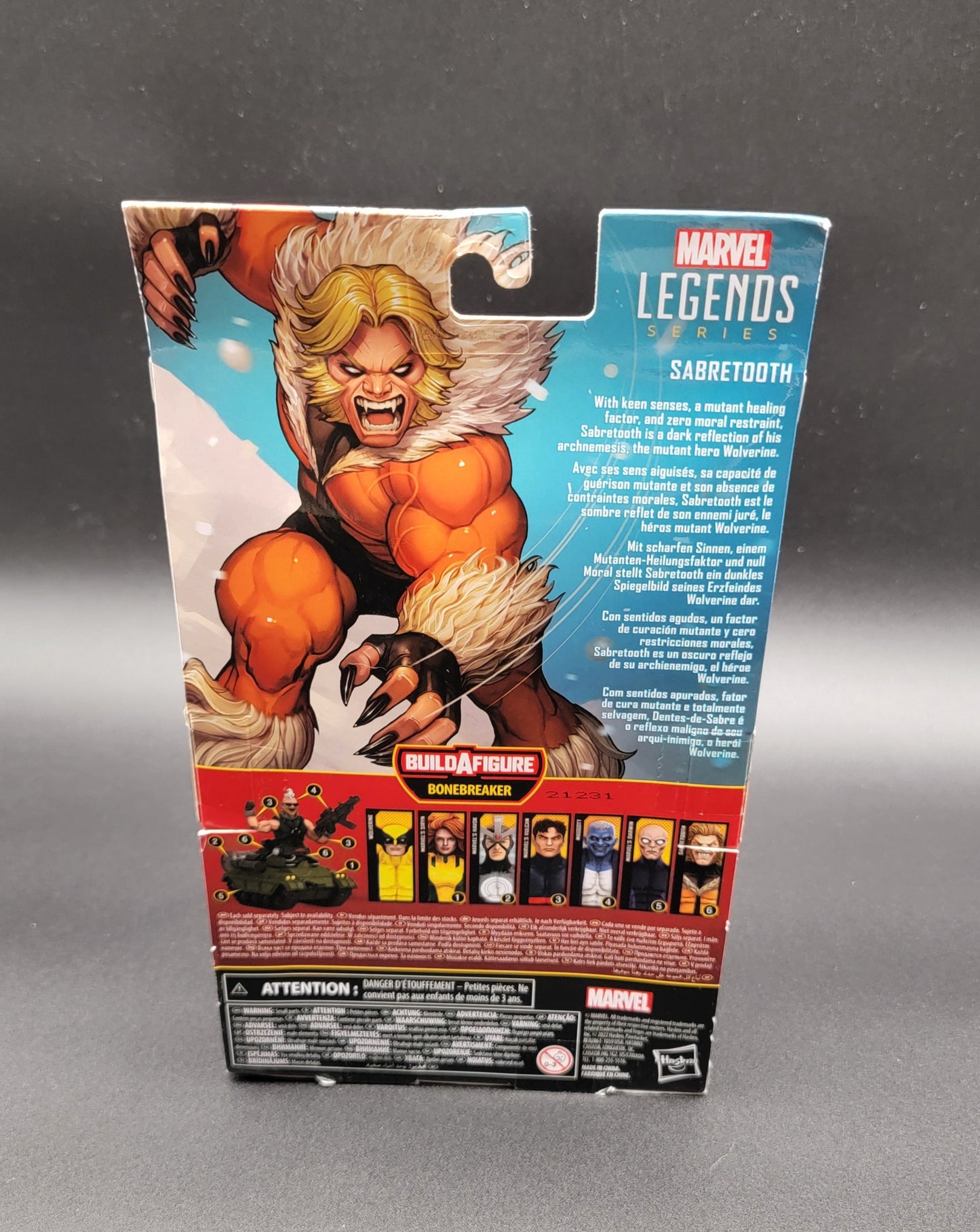 Sabretooth X-Men Marvel Legends BAF Bonebreaker Action Figure Hasbro 2022