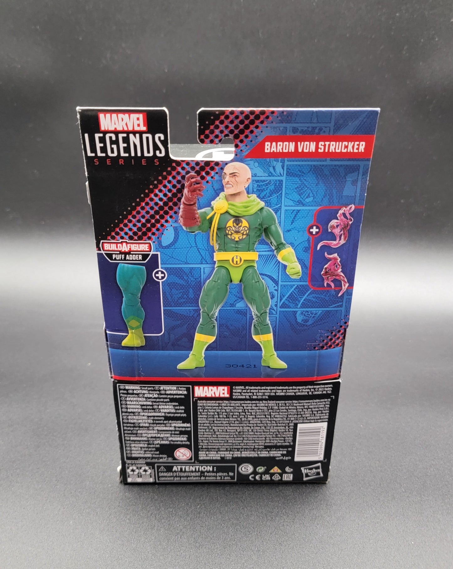 Baron Von Strucker Marvel Legends BAF Puff Adder Action Figure Hasbro 2023