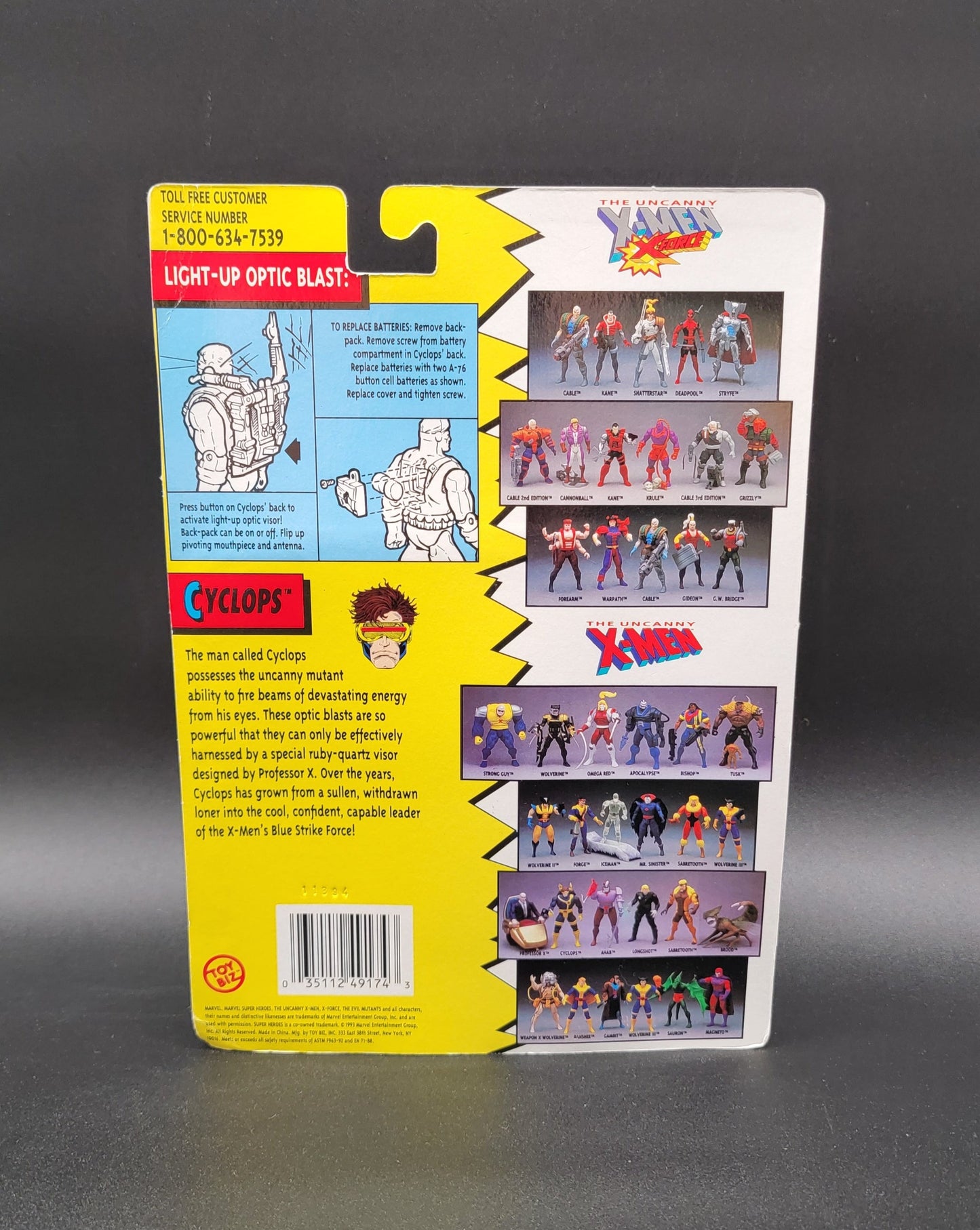 Cyclops Blue and Yellow Variant X-Men Action Figure Toybiz 1993