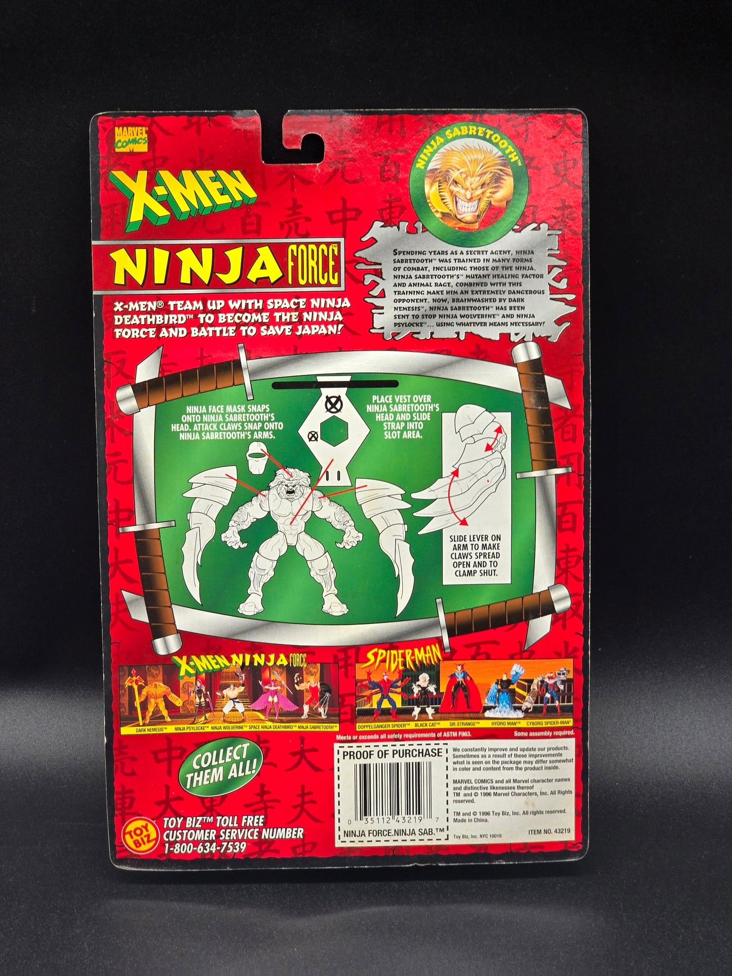 Sabretooth X-Men: Ninja Force Action Figure Toybiz 1996