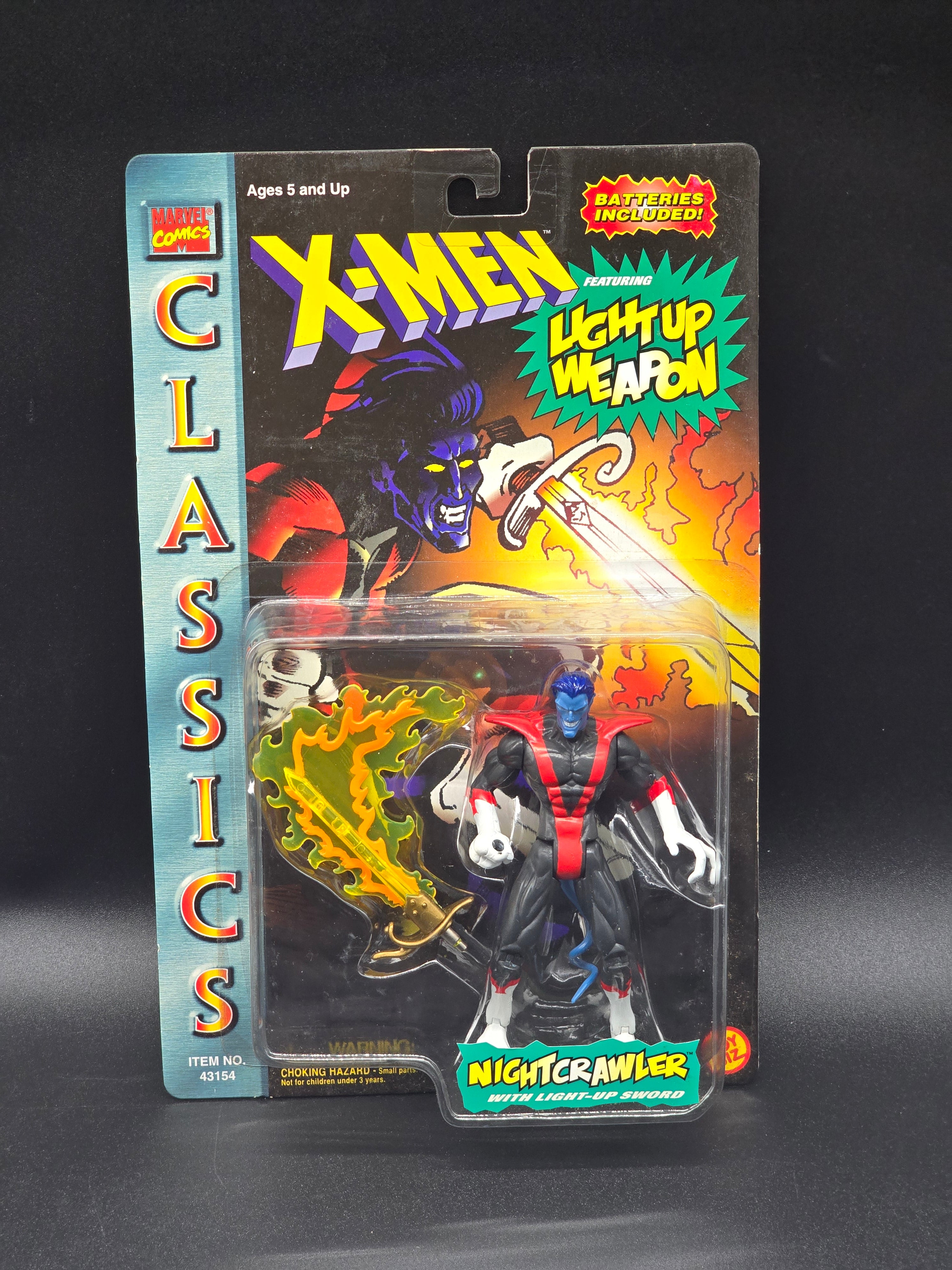 Nightcrawler X-Men Classics Light Up Weapon Series Action Figure Toybiz 1996