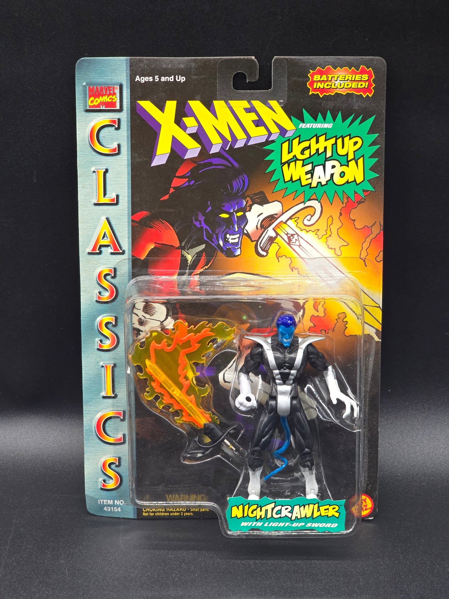 Nightcrawler Black and Silver Variant X-Men Classics Light Up Weapon Series Action Figure Toybiz 1996