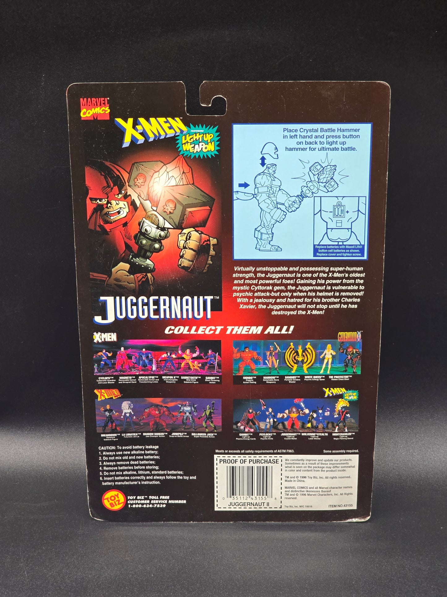 Juggernaut X-Men Lightups Classics (Standard color variant) 1996 Toybiz