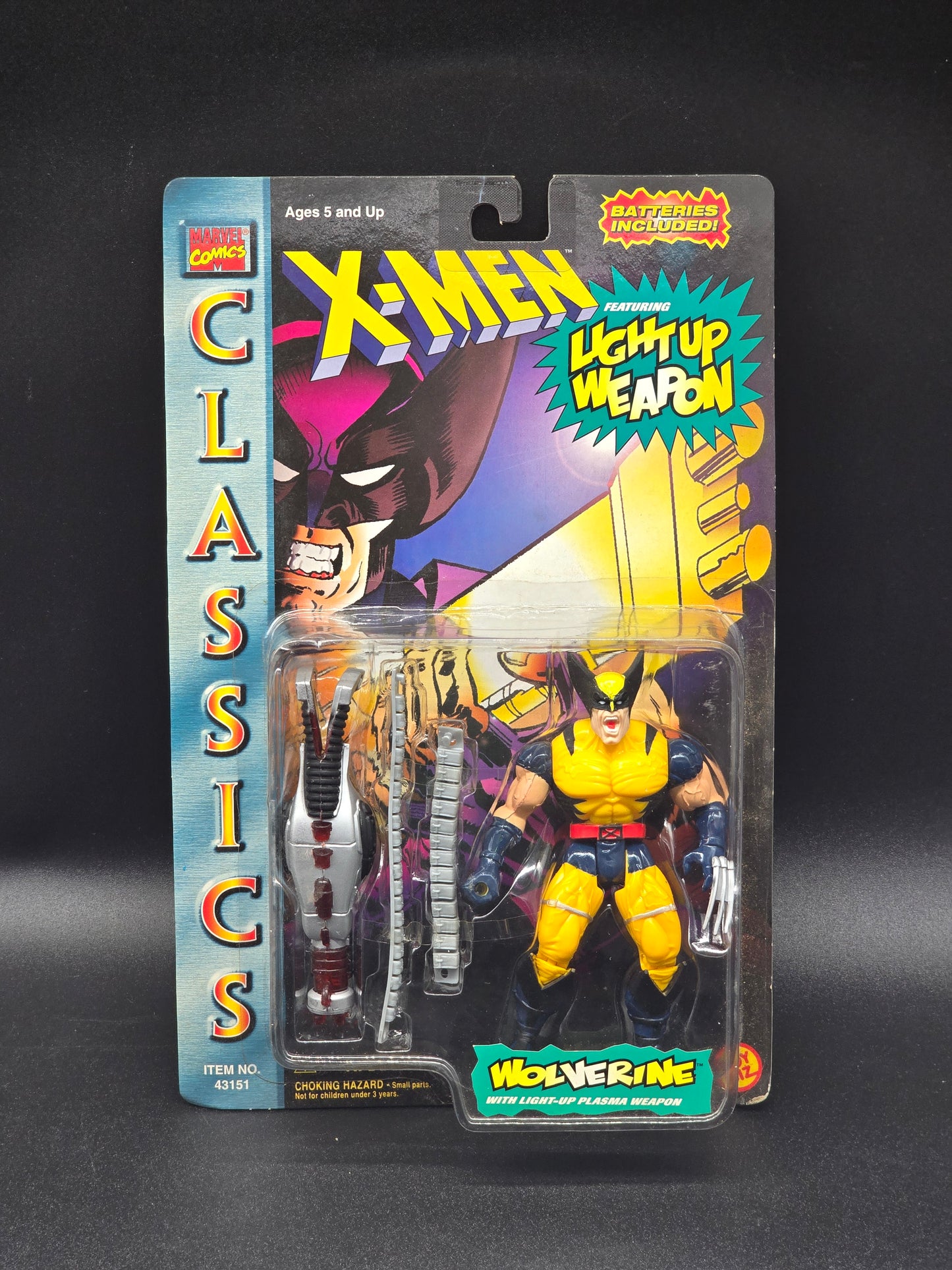 Wolverine X-Men Classics Light Up Weapon Series Action Figure Toybiz 1996