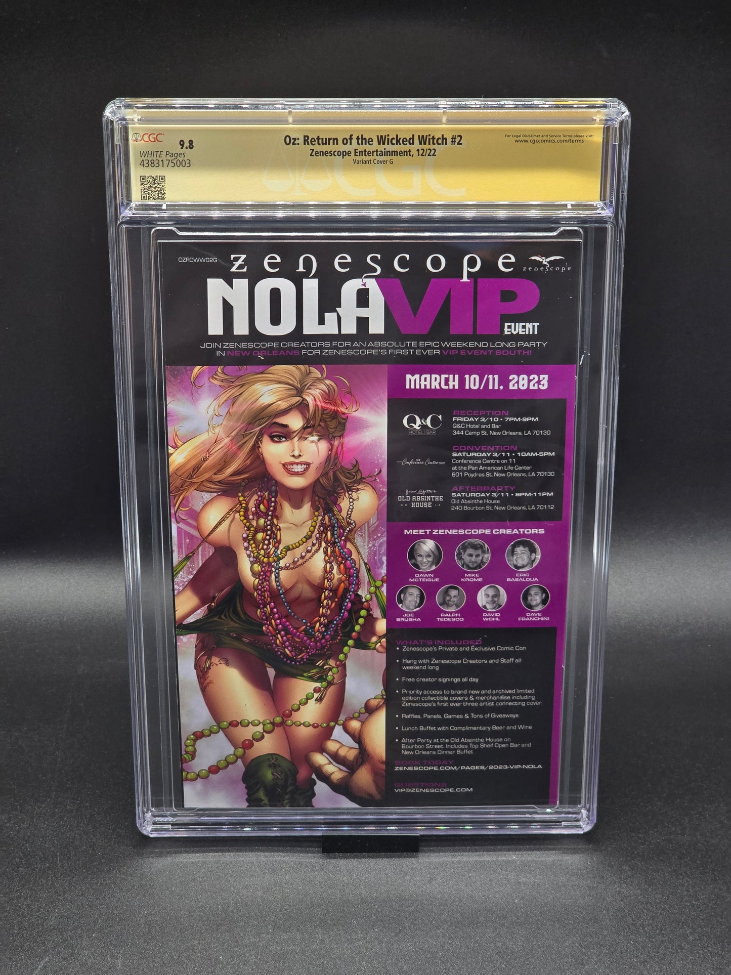 Oz Connecting VIP Collectible Cover 1-5 set 2022-2023 ZRated cover CGC SS 9.8 signed by Elias Chatzoudis