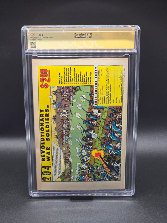 Daredevil #170 5/81 CGC SS 8.5 signed by Frank Miller and Jim Shooter