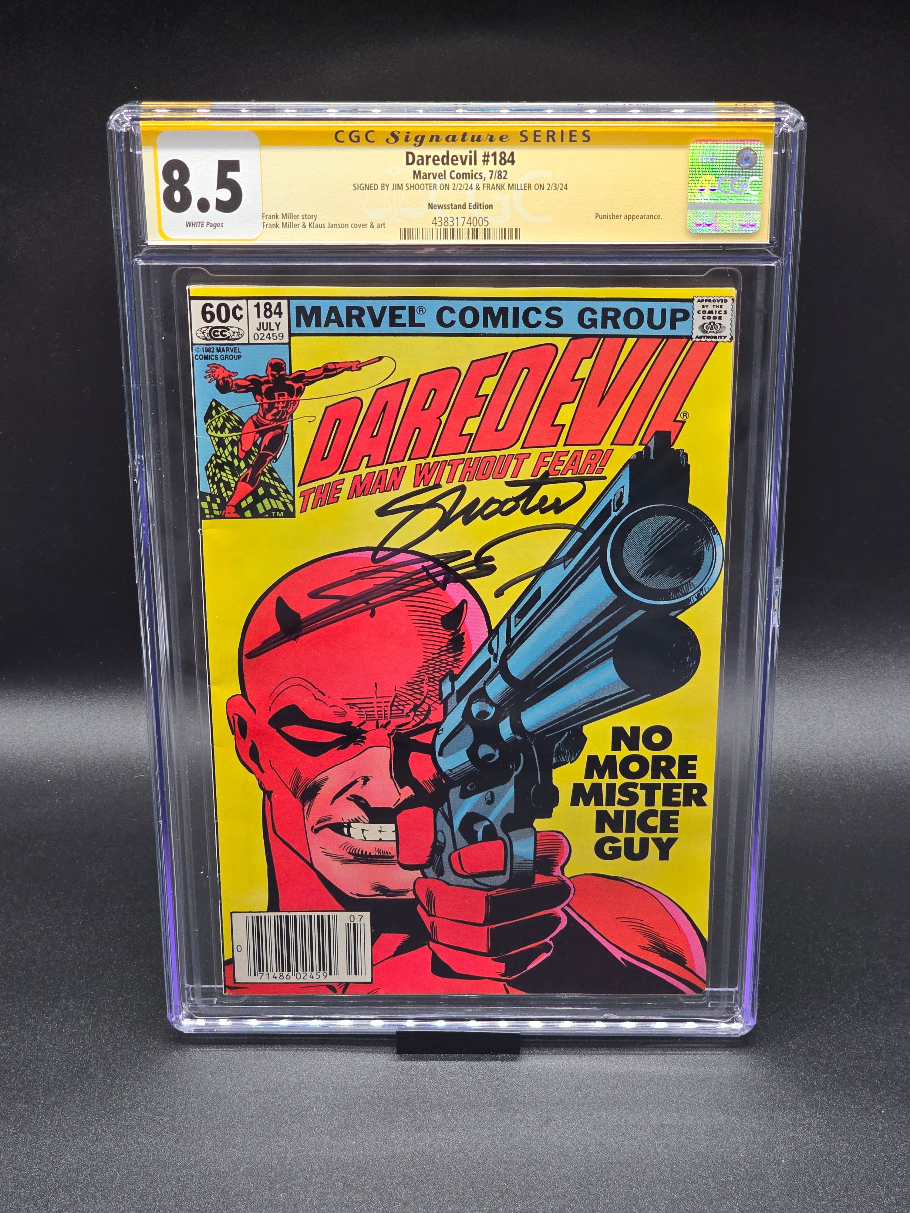 Daredevil #184 7/82 CGC SS 8.5 signed by Frank Miller and Jim