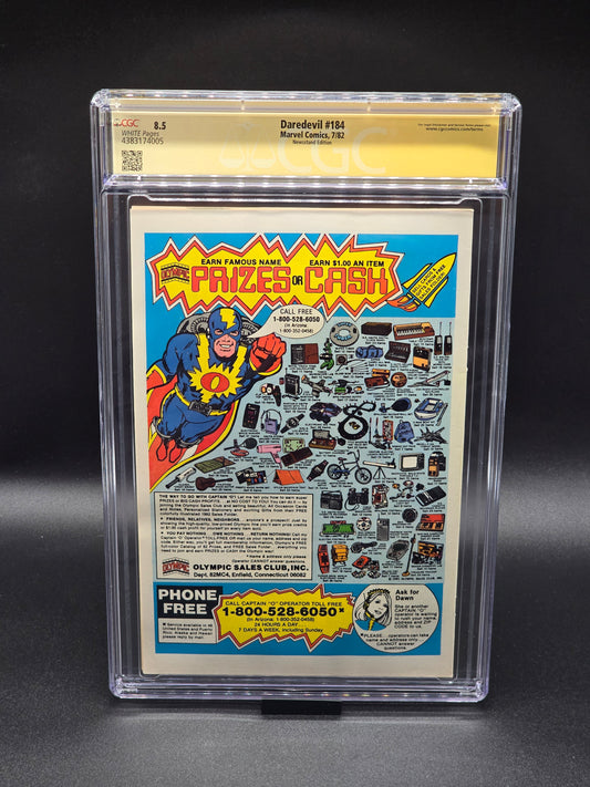Daredevil #184 7/82 CGC SS 8.5 signed by Frank Miller and Jim Shooter