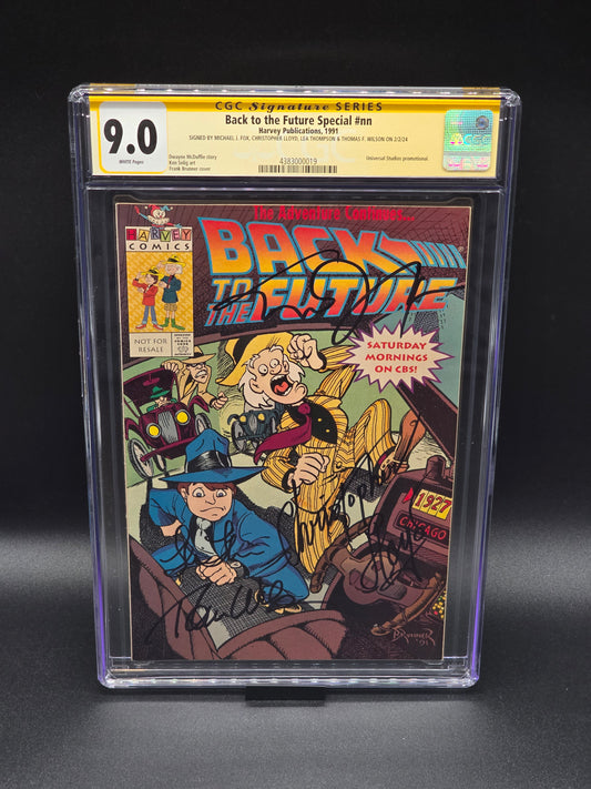 Back to the Future Special 1991 CGC SS 9.0 signed Michael J. Fox, Christopher Lloyd, Lea Thompson, and Tom Wilson