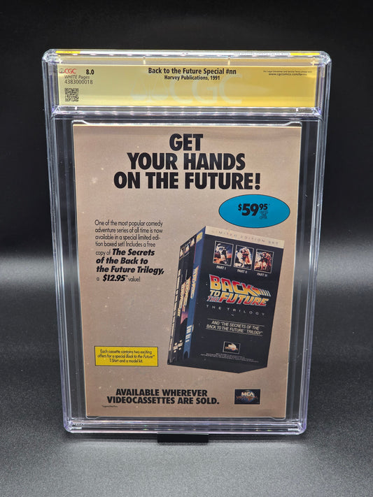 Back to the Future Special 1991 CGC SS 8.0 signed Michael J. Fox, Christopher Lloyd, Lea Thompson, and Tom Wilson