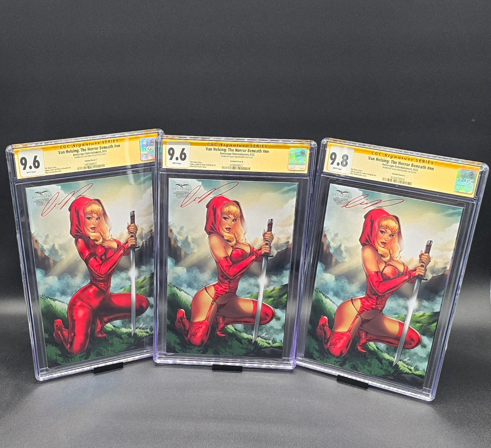 Van Helsing: The Horror Beneath 9/23 (Diamond Retailer 3 cover set) CGC SS 9.8 - 9.6 signed by Elias Chatzoudis