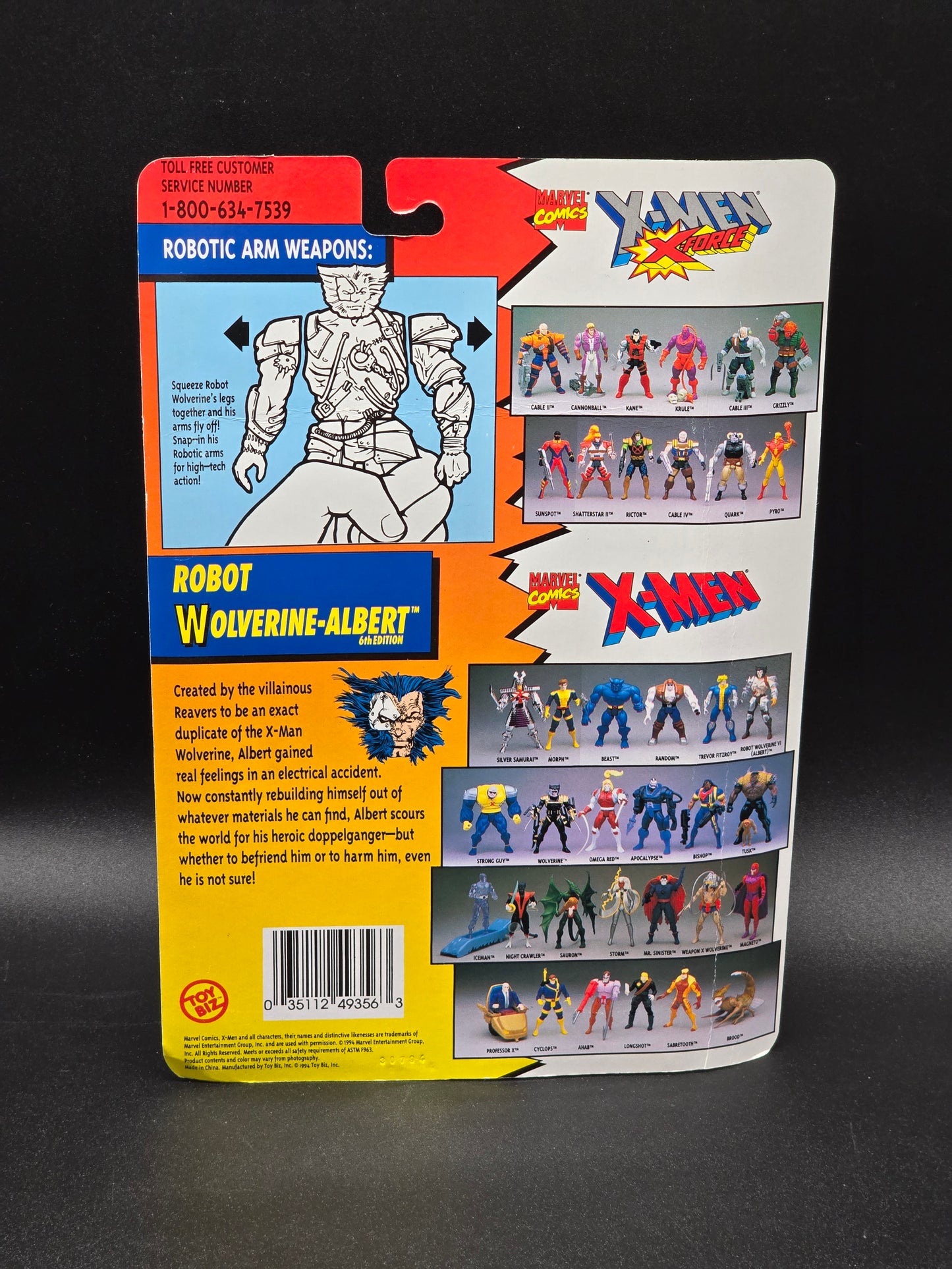 Albert Robot Wolverine 6th Edition X-Men Action Figure Toybiz 1994