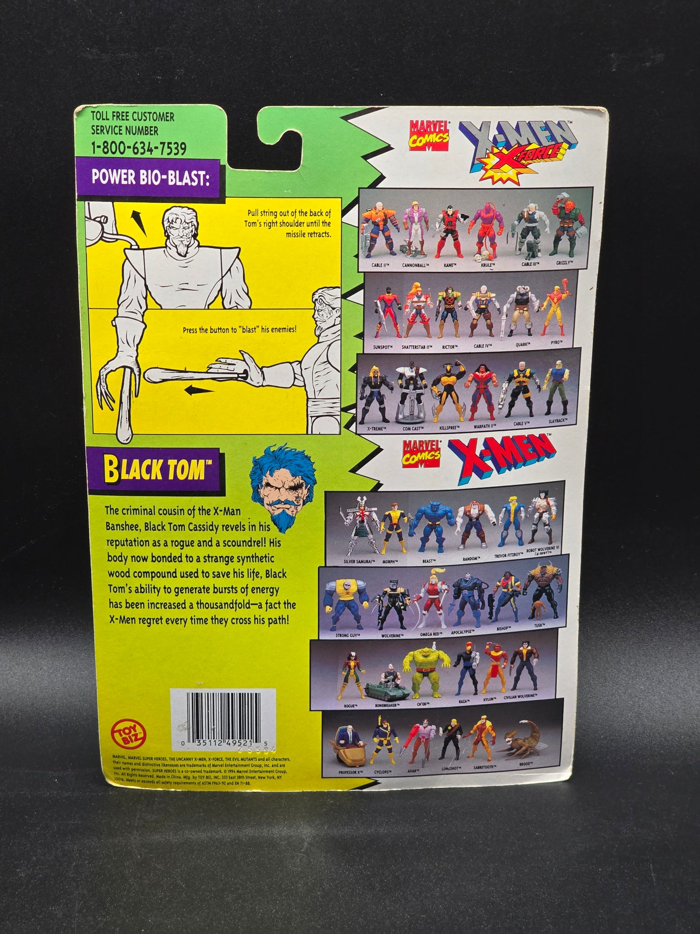 Black Tom X-Men: X-Force Action Figure Toybiz 1994