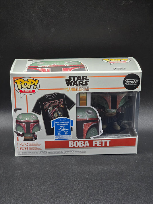 Boba Fett Pop! Figure Vinyl Bobblehead with t-shirt Star Wars The Mandalorian