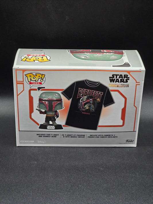 Boba Fett Pop! Figure Vinyl Bobblehead with t-shirt Star Wars The Mandalorian