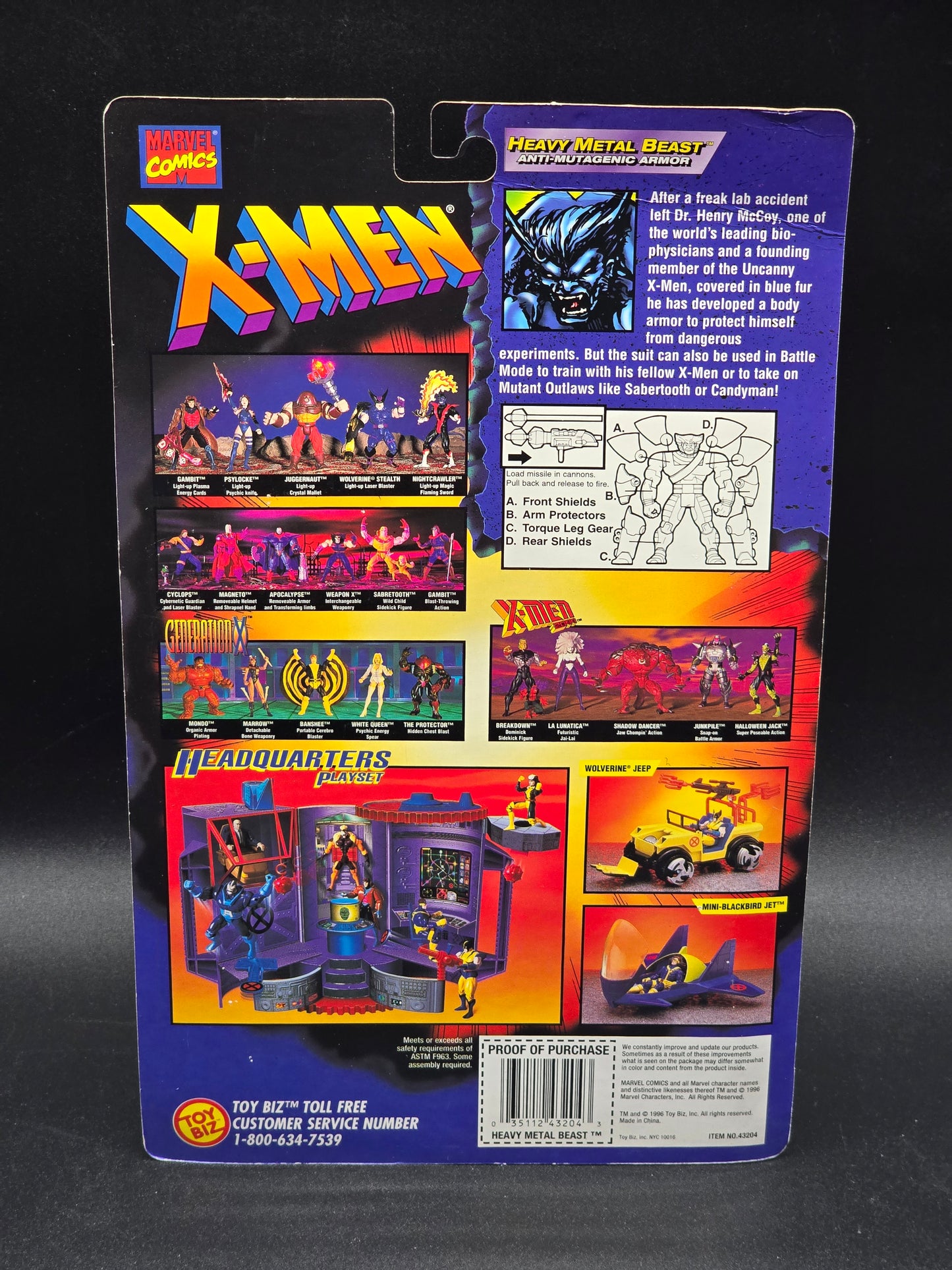 Heavy Metal Beast X-Men: Mutant Armor Series Action Figure Toybiz 1996