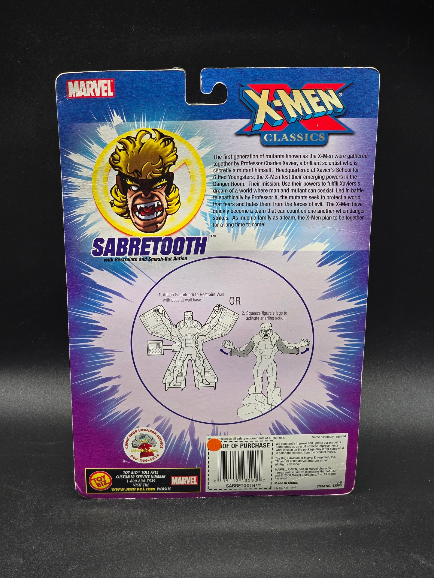 Sabretooth X-Men: Classics Action Figure Toybiz 2000