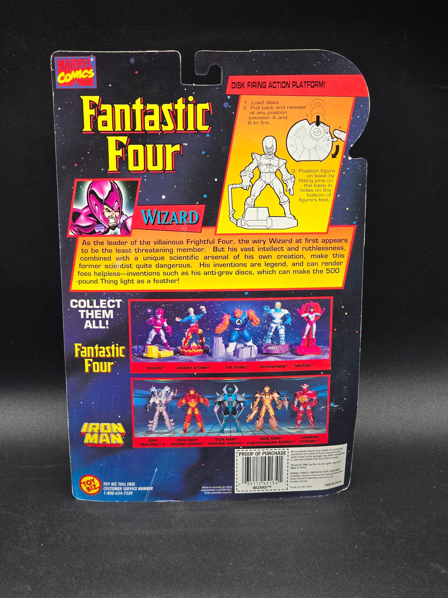 Wizard Fantastic Four Toybiz 1996 (front label error)