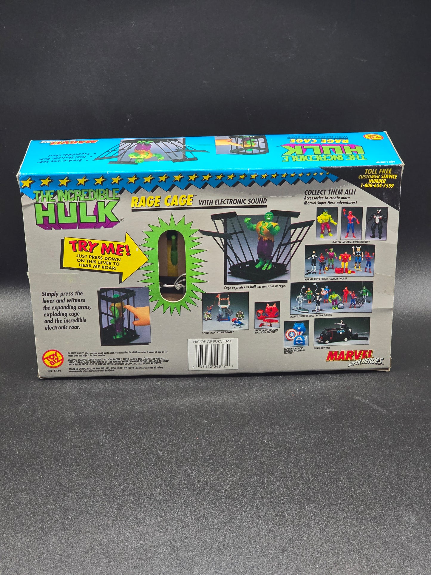 The Incredible Hulk Rage Cage Toybiz Marvel Super Heroes 1991