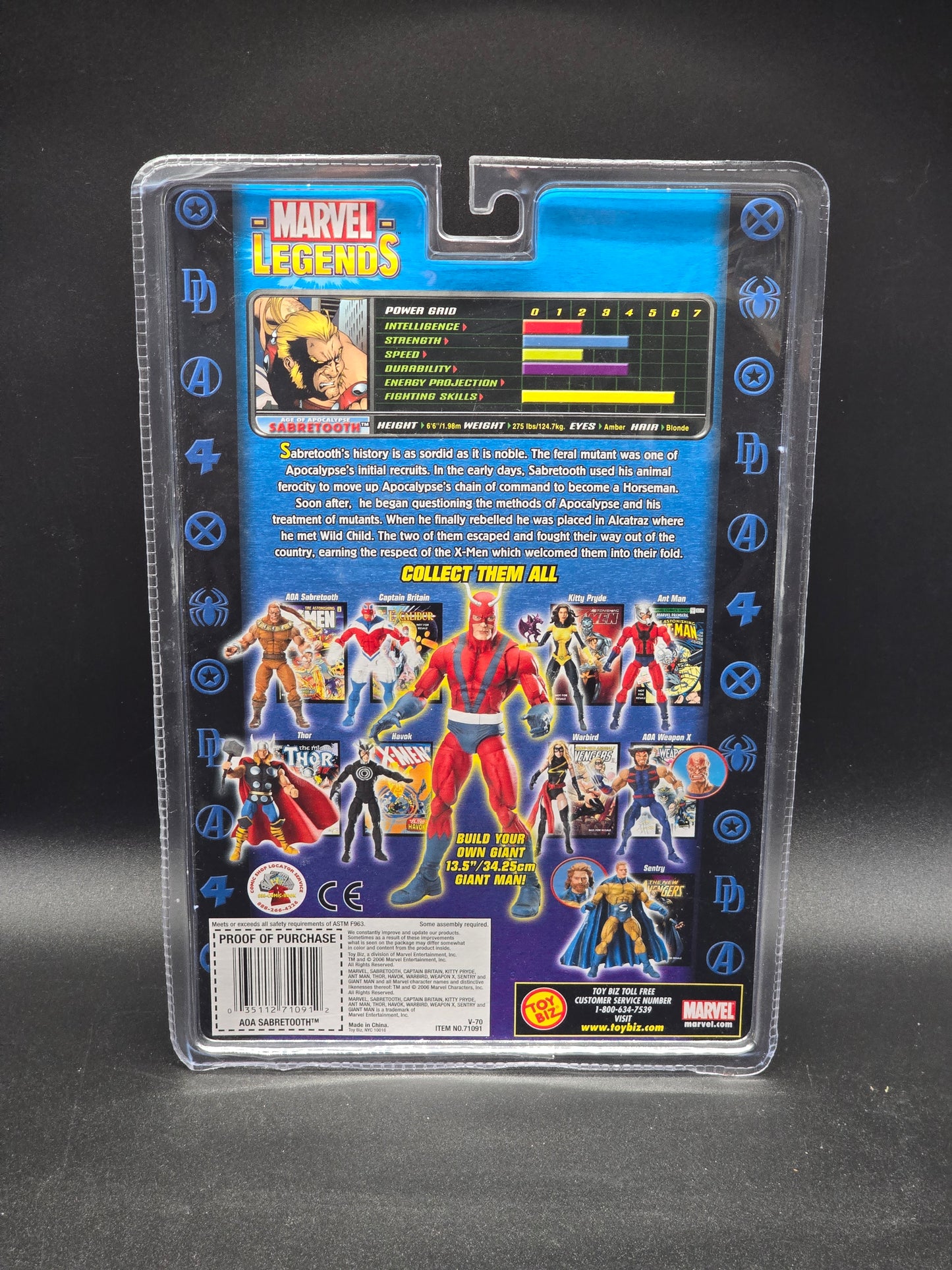 Sabretooth Marvel Legends Giant Man Series Action Figure Toybiz 2006
