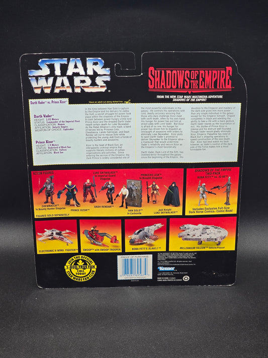 Prince Xizor vs Darth Vader Star Wars Shadow of the Empire 1996 Kenner with comic