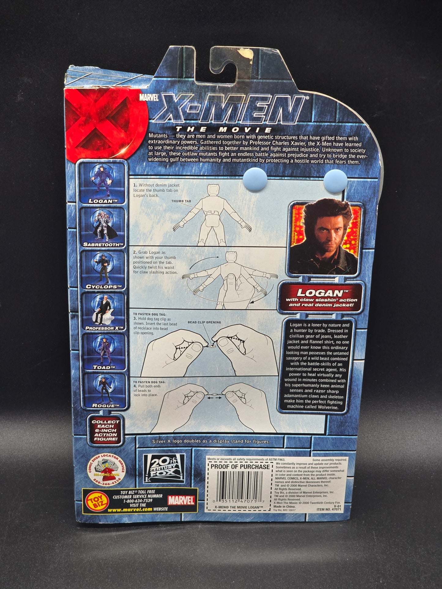 Logan X-Men: Movie Action Figure Toybiz 2000