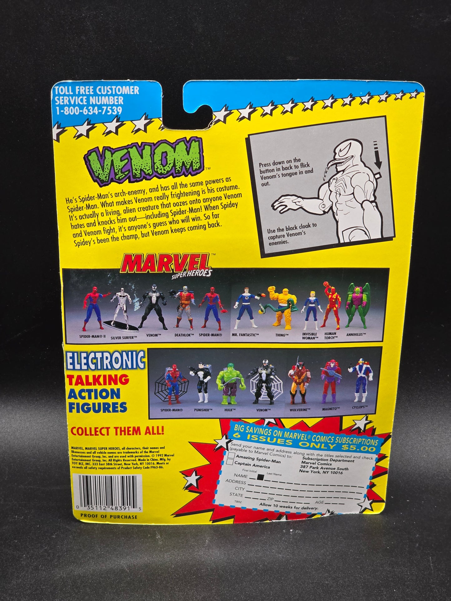 Venom Marvel Superheroes Toybiz 1992
