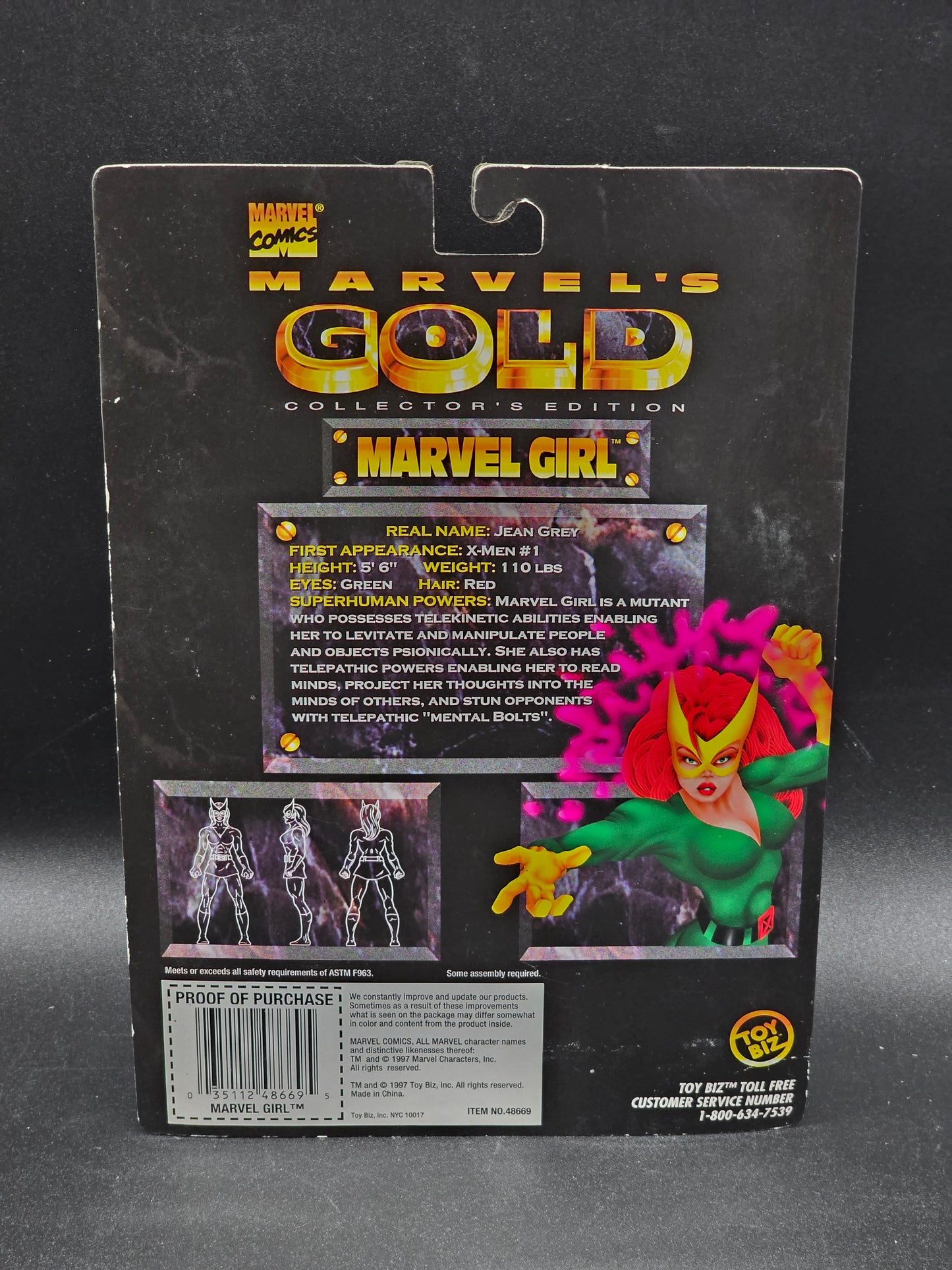 Marvel Girl Marvel's Gold 1997 Toybiz Collectors Limited Ed