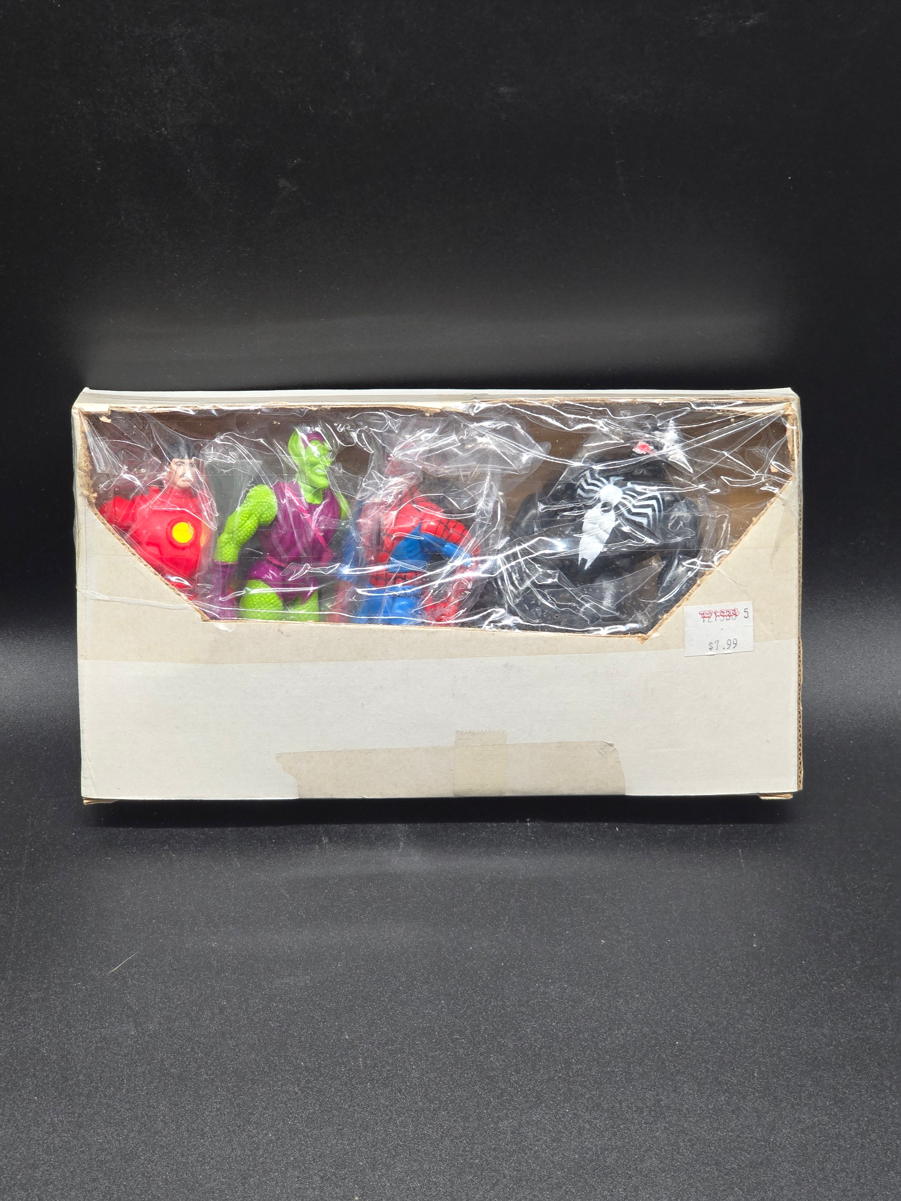 Sears Toybiz Marvel Super Heroes figure set Spider-Man, Iron Man, Venom, and Green Goblin (SUPER RARE!))