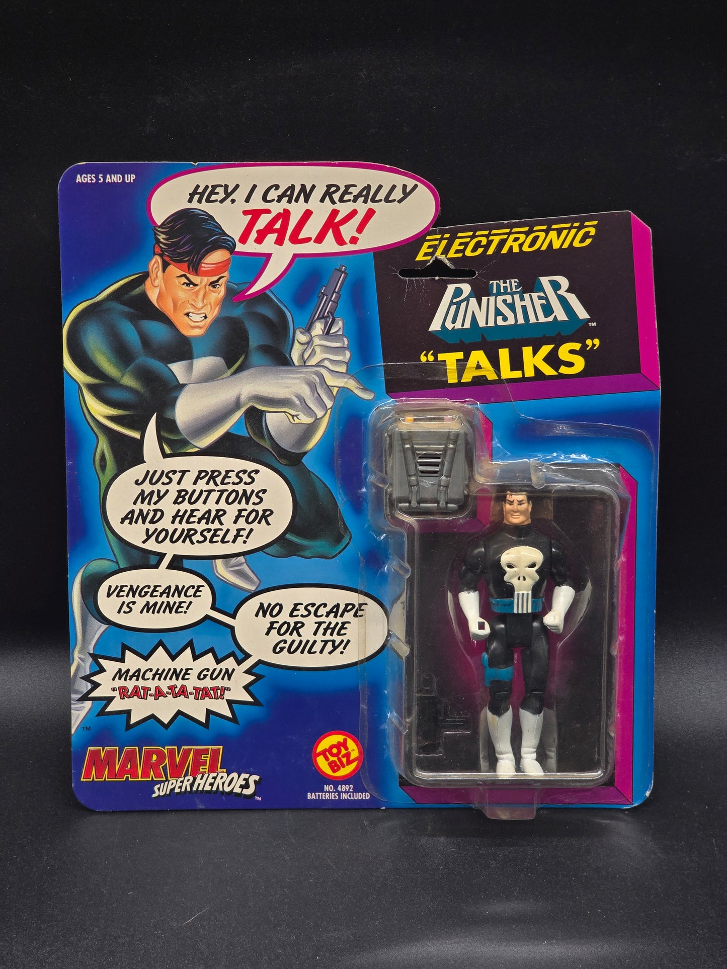 Punisher Marvel Superheroes Electronic Talk Action Figure Toybiz 1991