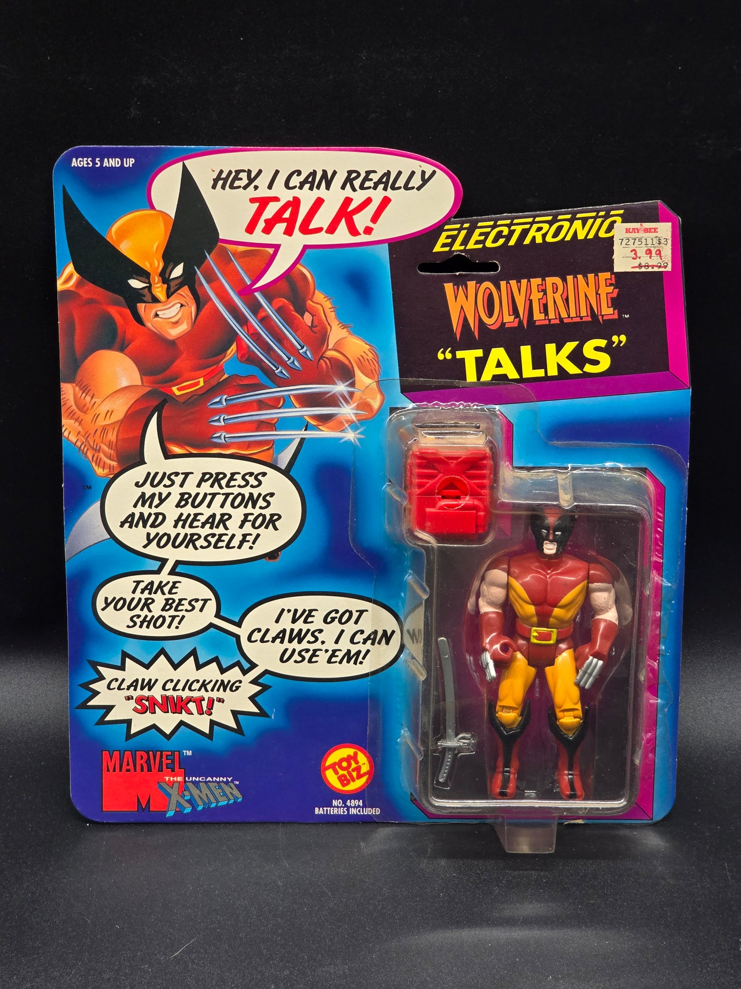 Wolverine Marvel Superheroes Electronic Talk Action Figure Toybiz 1991